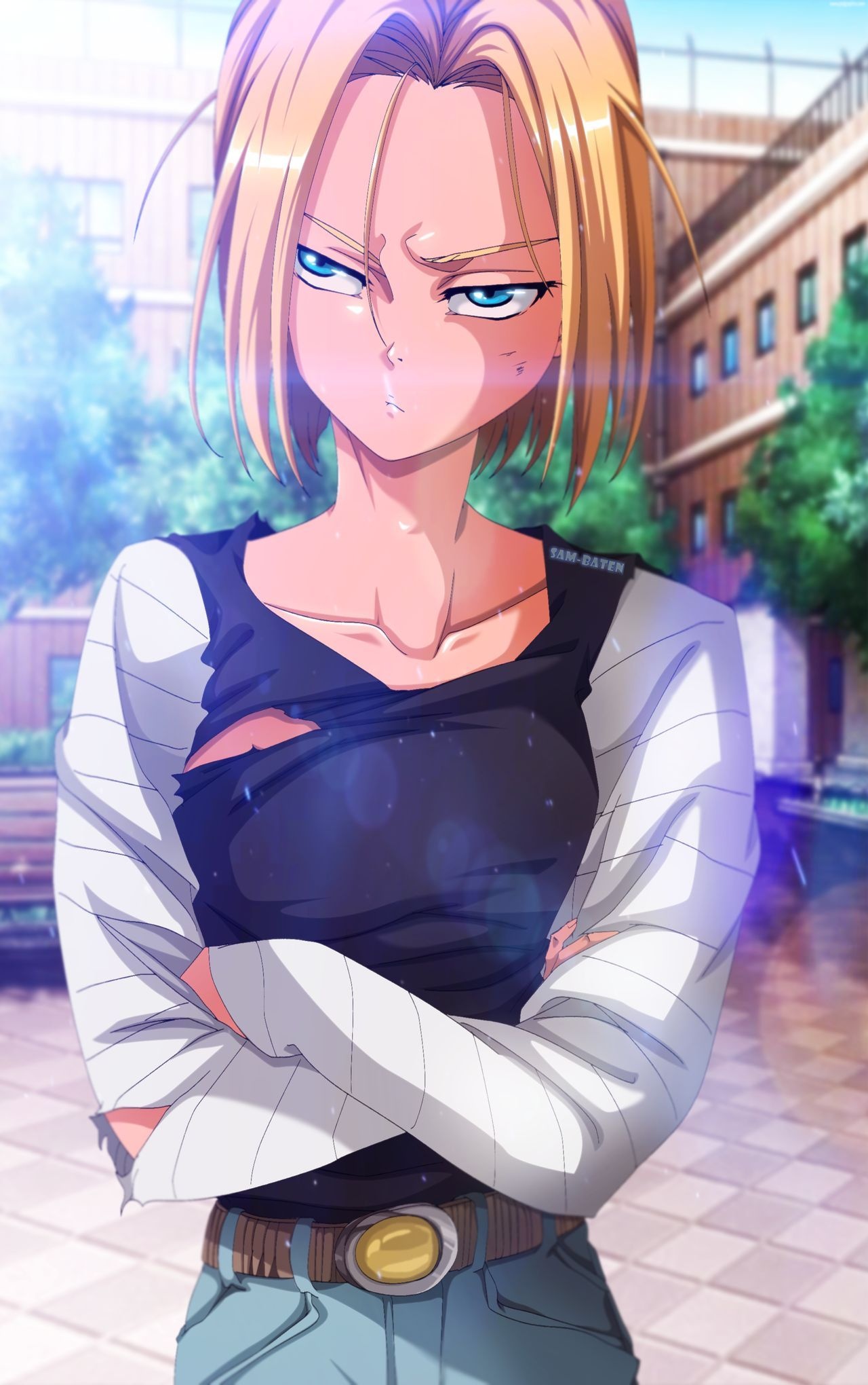 Android 18, Dragon Ball art, Character design, 1280x2040 HD Phone