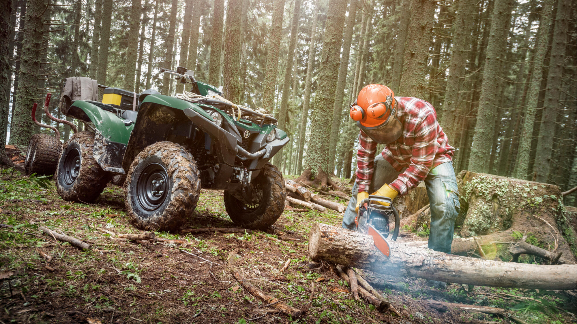 Yamaha Grizzly 700 EPS, Powerful ATV, Yamaha Motor, Trailblazing side by side, 2000x1130 HD Desktop