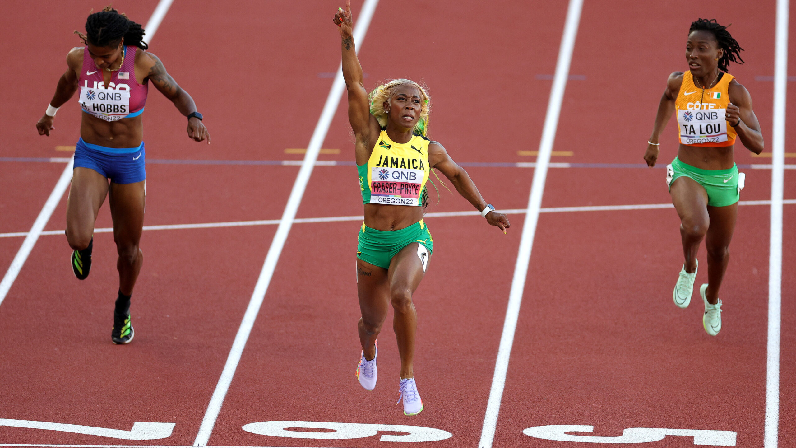 Oregon 2022, Shelly-Ann Fraser-Pryce Wallpaper, 2560x1440 HD Desktop