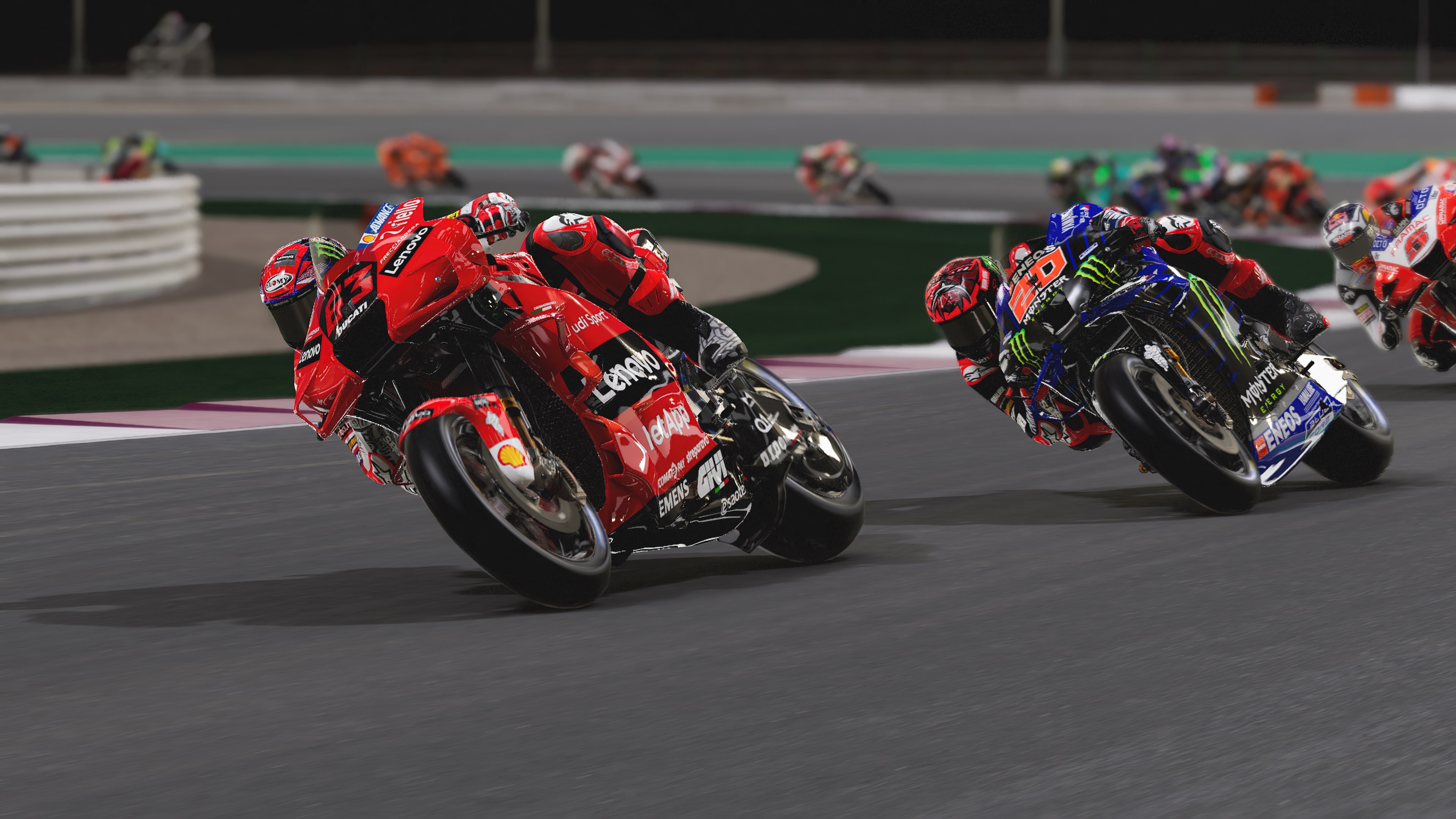 Ducati Desmosedici GP, Yamaha YZR-M1, Lusail International Circuit, MotoGP 22 video game, 4K Desktop wallpaper