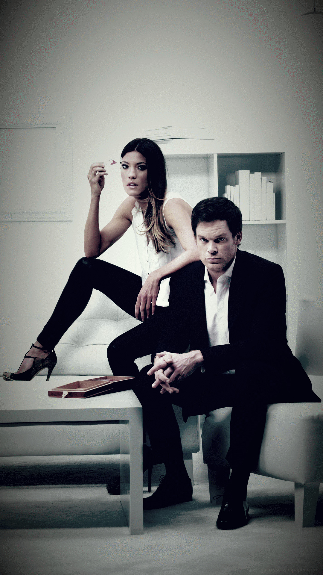Michael C. Hall, Jennifer Carpenter, blood slide box, Full HD Phone wallpaper
