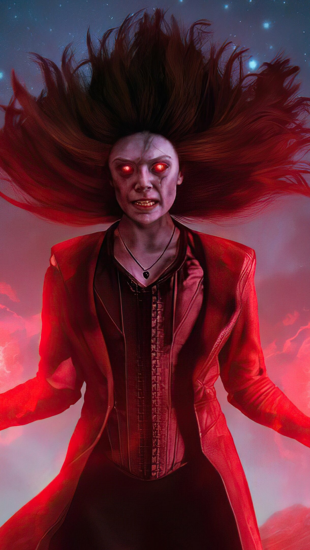 Wanda 4K wallpaper, Ultra HD image, Multicolored background, Marvel's what if, 1220x2160 HD Phone