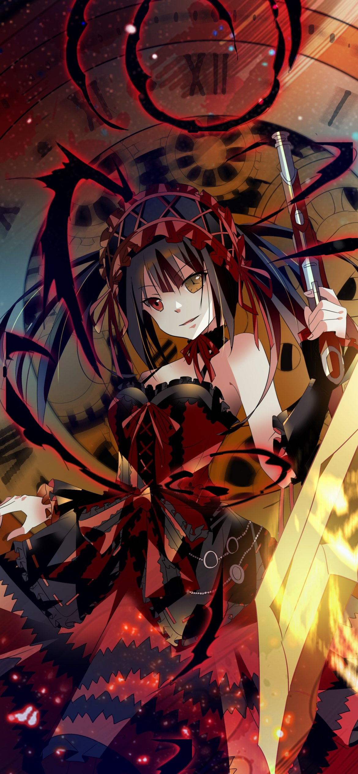 Date A Live Anime, Spirits' powers, Tohka Yatogami, Love and chaos, 1170x2540 HD Phone