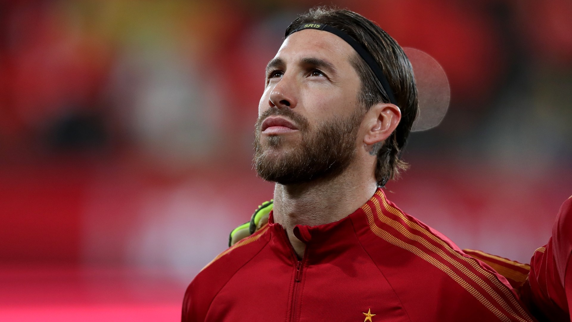 Sergio Ramos, Spain national team jacket, SR15 headband, Full HD Desktop wallpaper