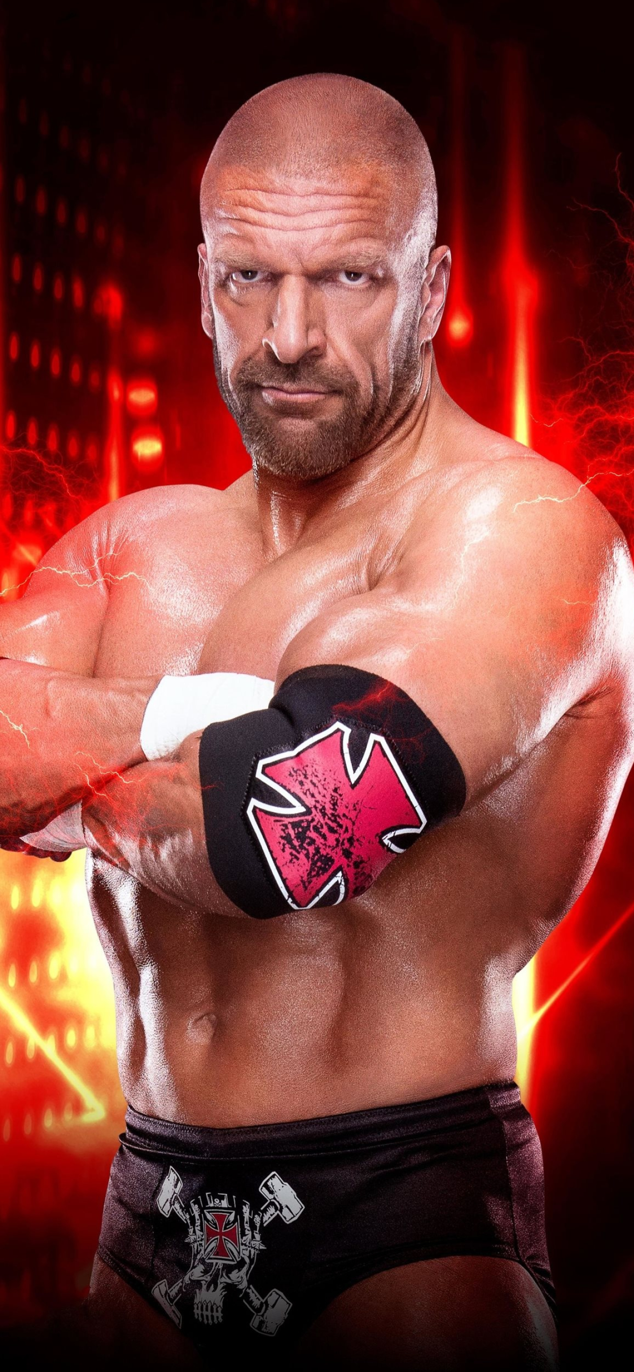 HHH, WWE, AJ Styles, iPhone wallpapers, 1290x2780 HD Phone