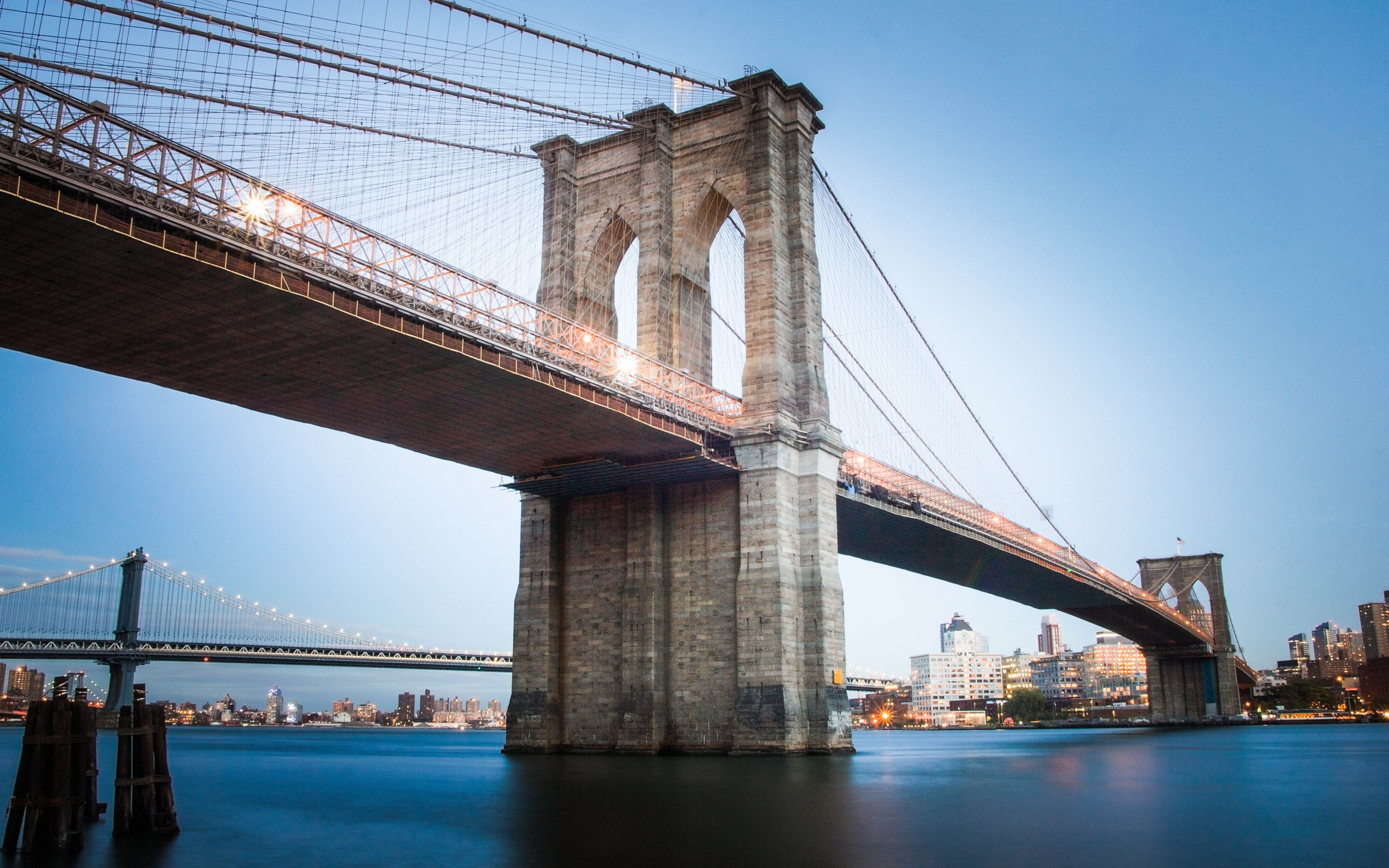 Suspension tower, Brooklyn Bridge Wallpaper, 2880x1800 HD Desktop