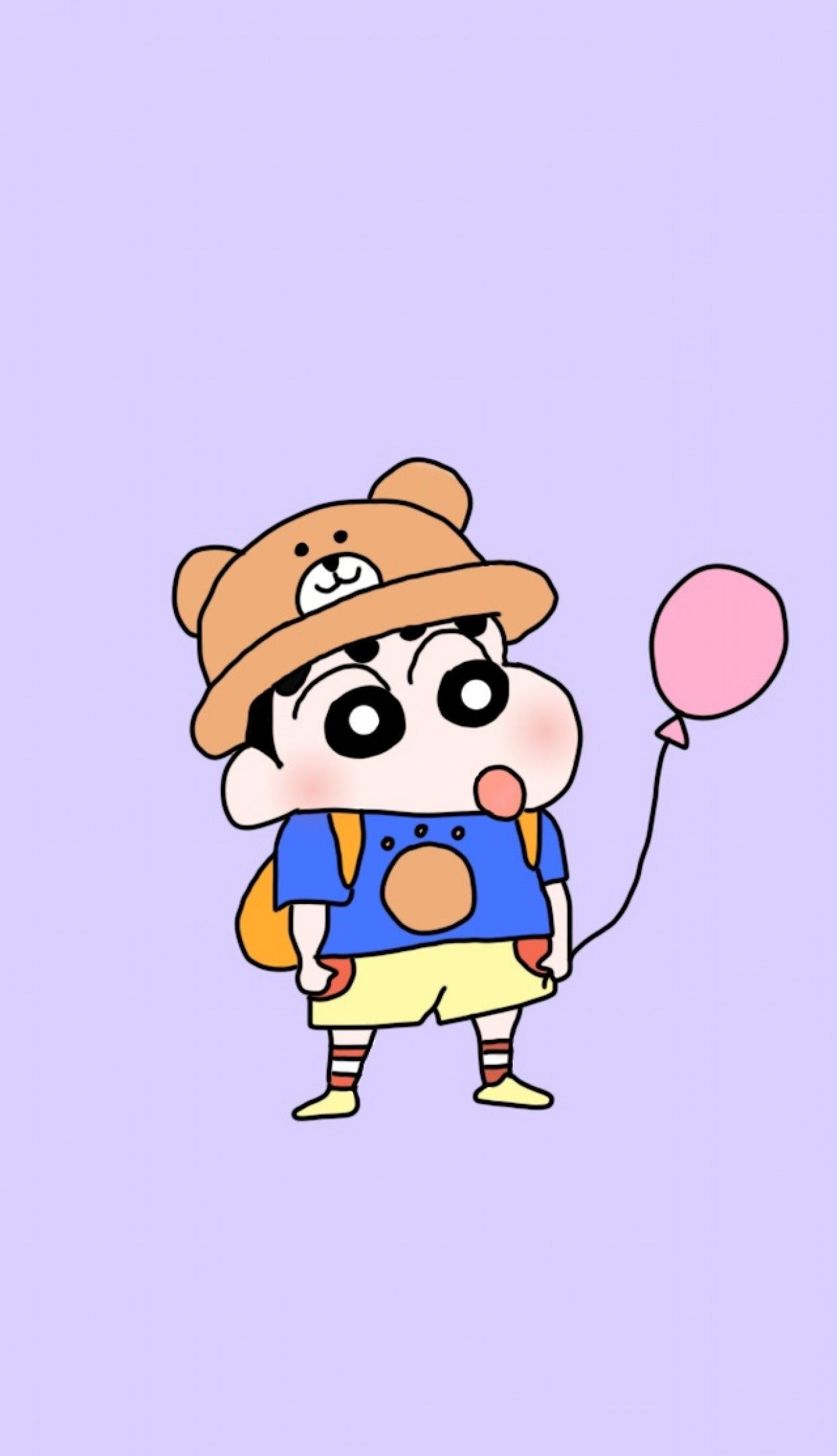 Shinnosuke Nohara, bear bucket hat, pink balloon, HD Phone wallpaper