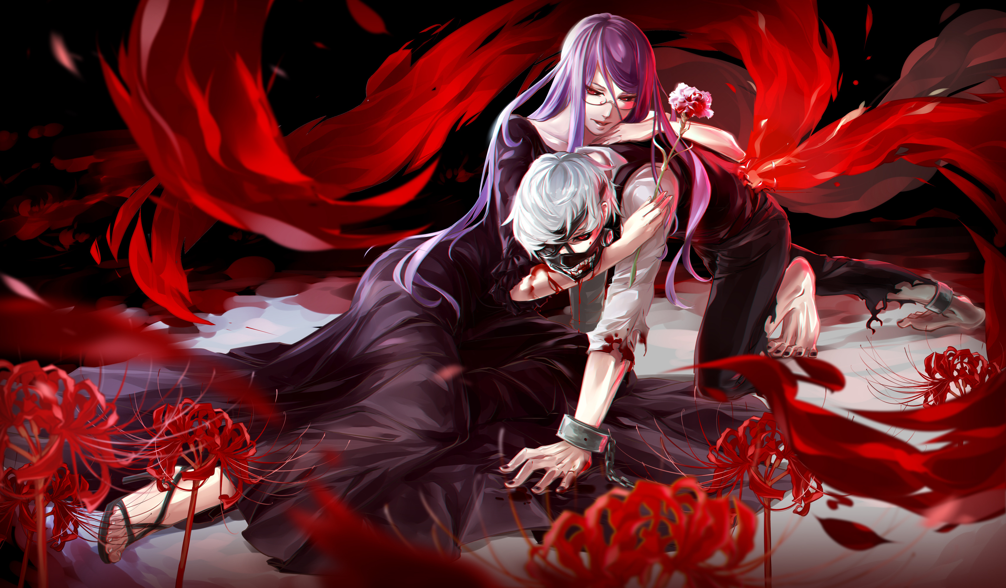 Tokyo Ghoul, Artistic wallpapers, Anime fandom, Visual delight, 3430x2000 HD Desktop