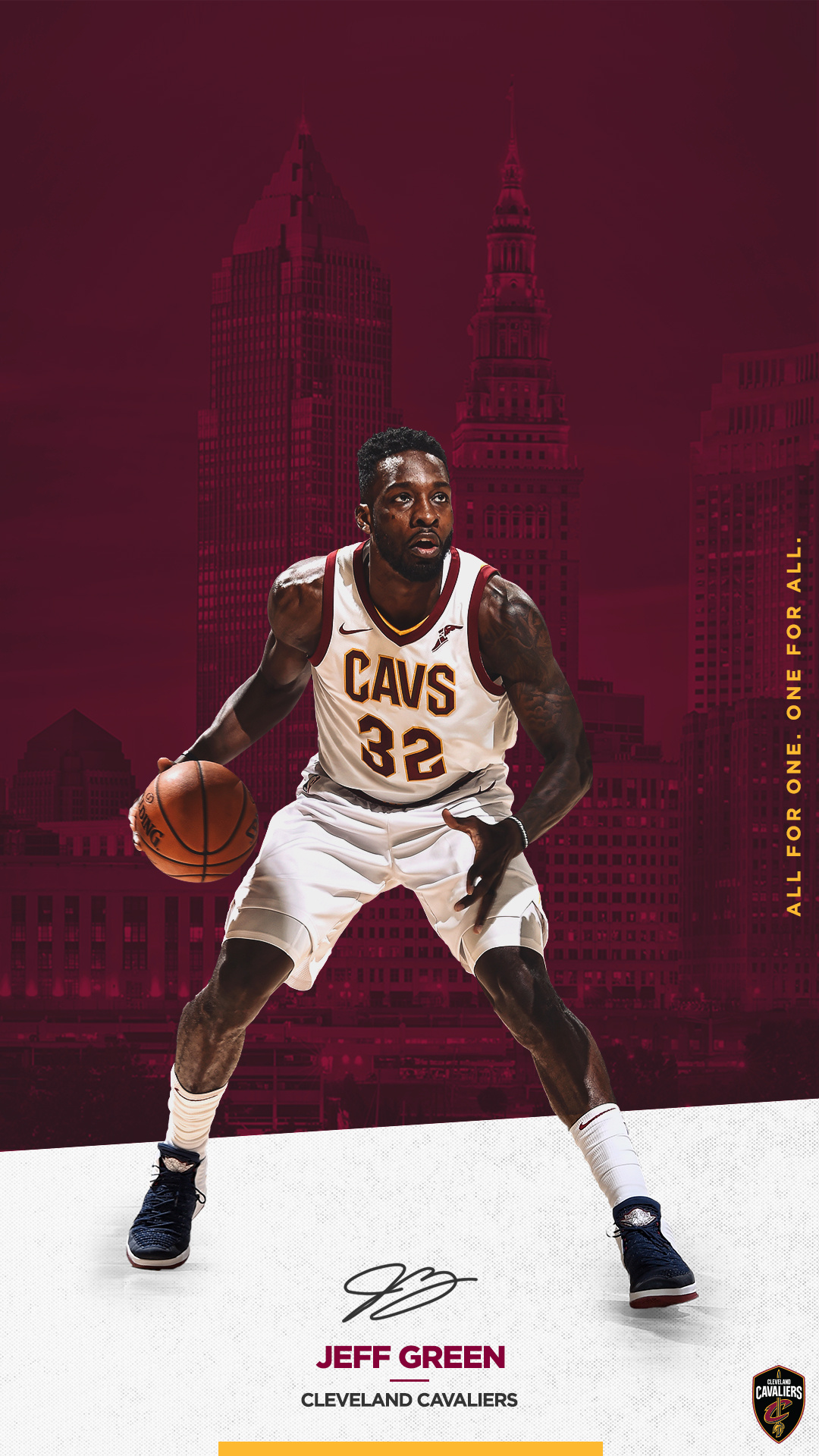 Jeff Green, Cleveland Cavaliers Wallpaper, 1080x1920 Full HD Phone