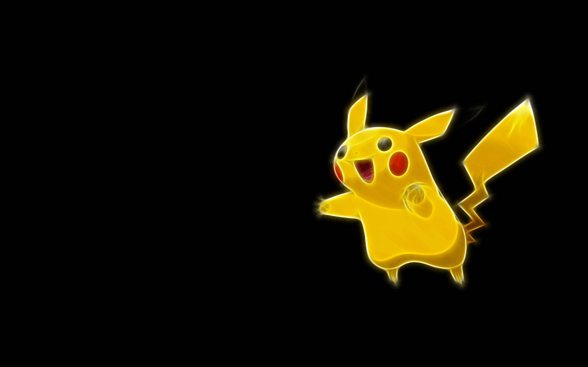 Pikachu, glowing electric aura, lightning bolt tail, HD Desktop wallpaper