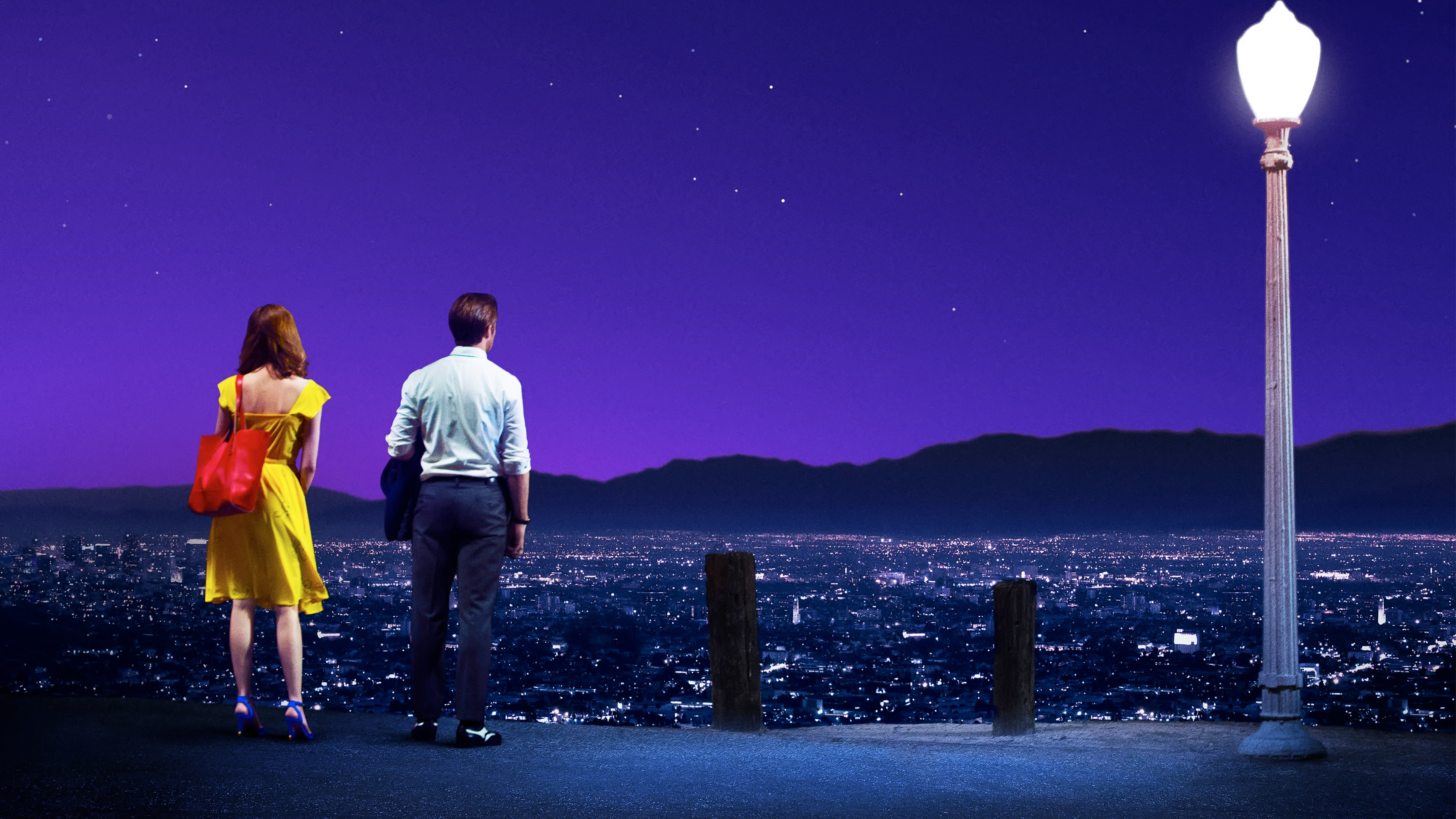 Emma Stone, Ryan Gosling, 2016 movie, HD, 3500x1970 HD Desktop