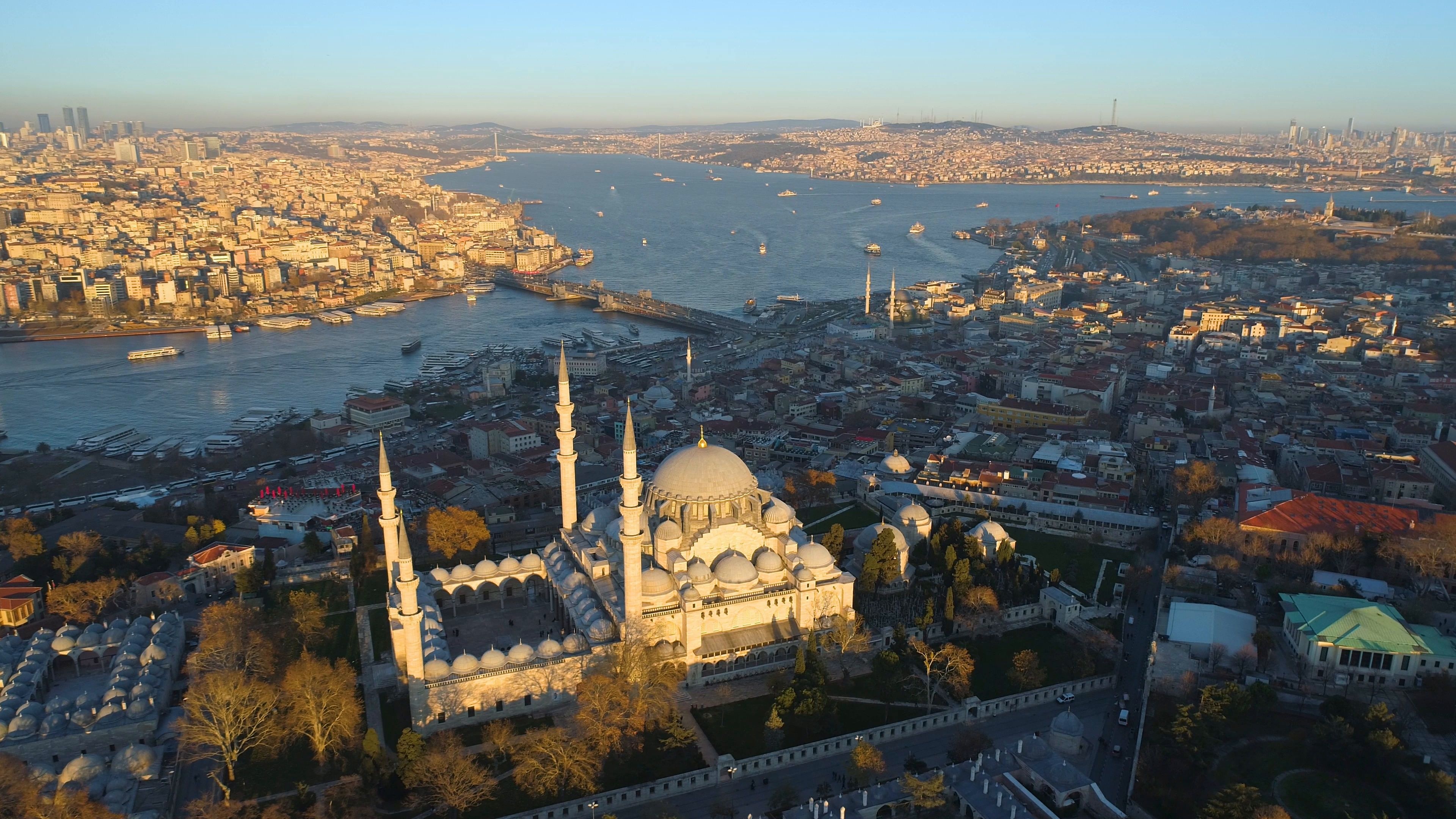 Blue Mosque, Sultanahmet, Istanbul Aerial Drone View, Travel, 3840x2160 4K Desktop