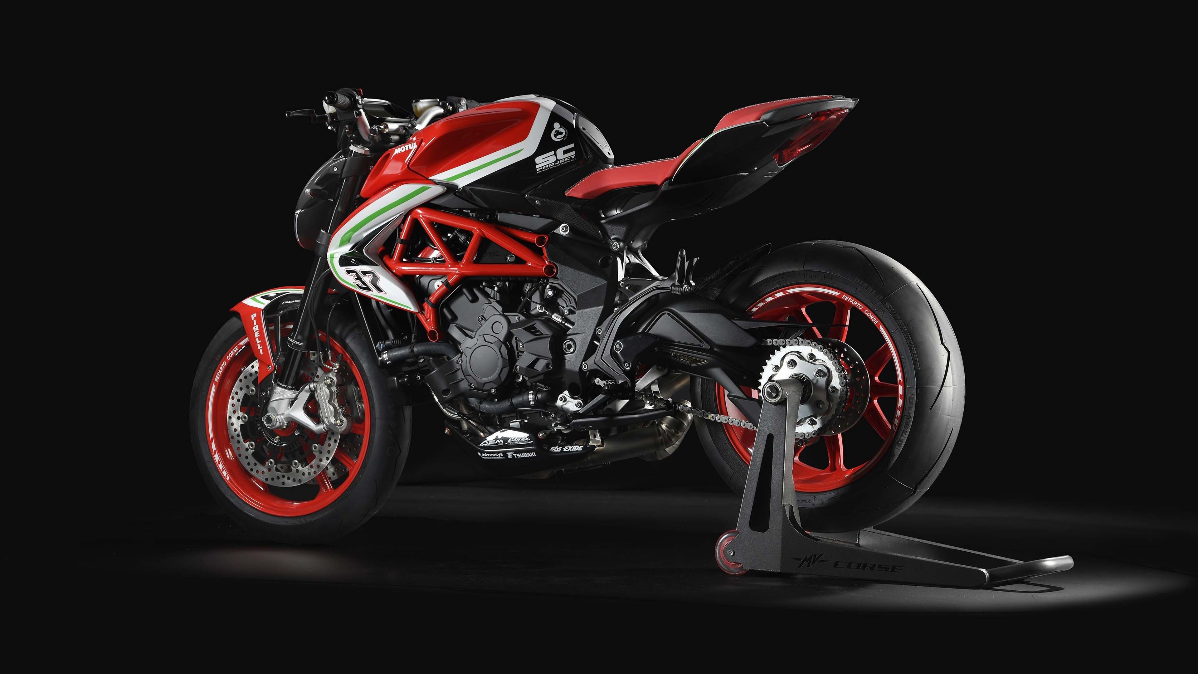 MV Agusta Brutale Rosso, Top MV Agusta, Stunning backgrounds, Italian excellence, 3840x2160 4K Desktop