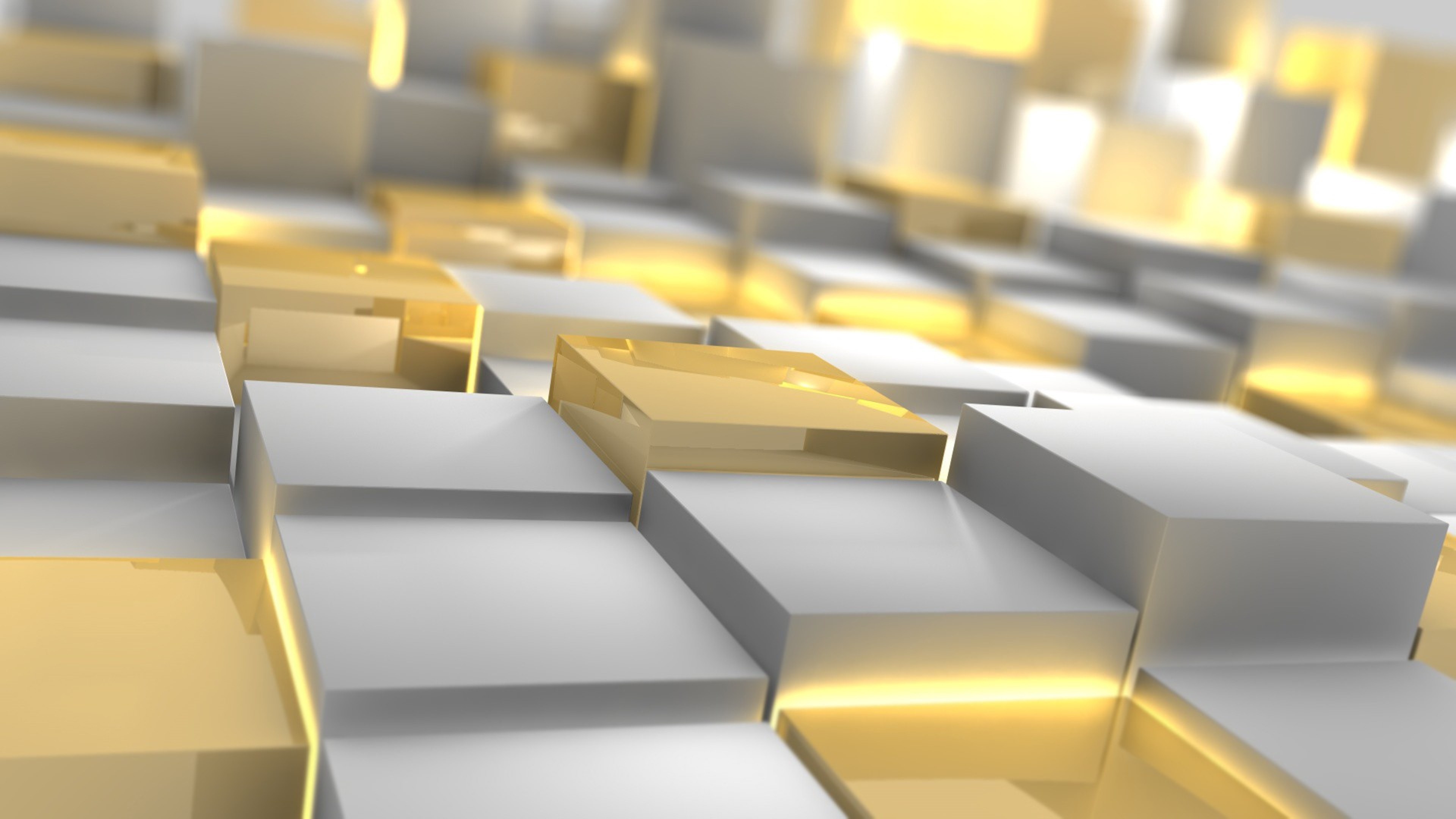 Gold and silver cubes, Silver Wallpaper, 3840x2160 4K Desktop