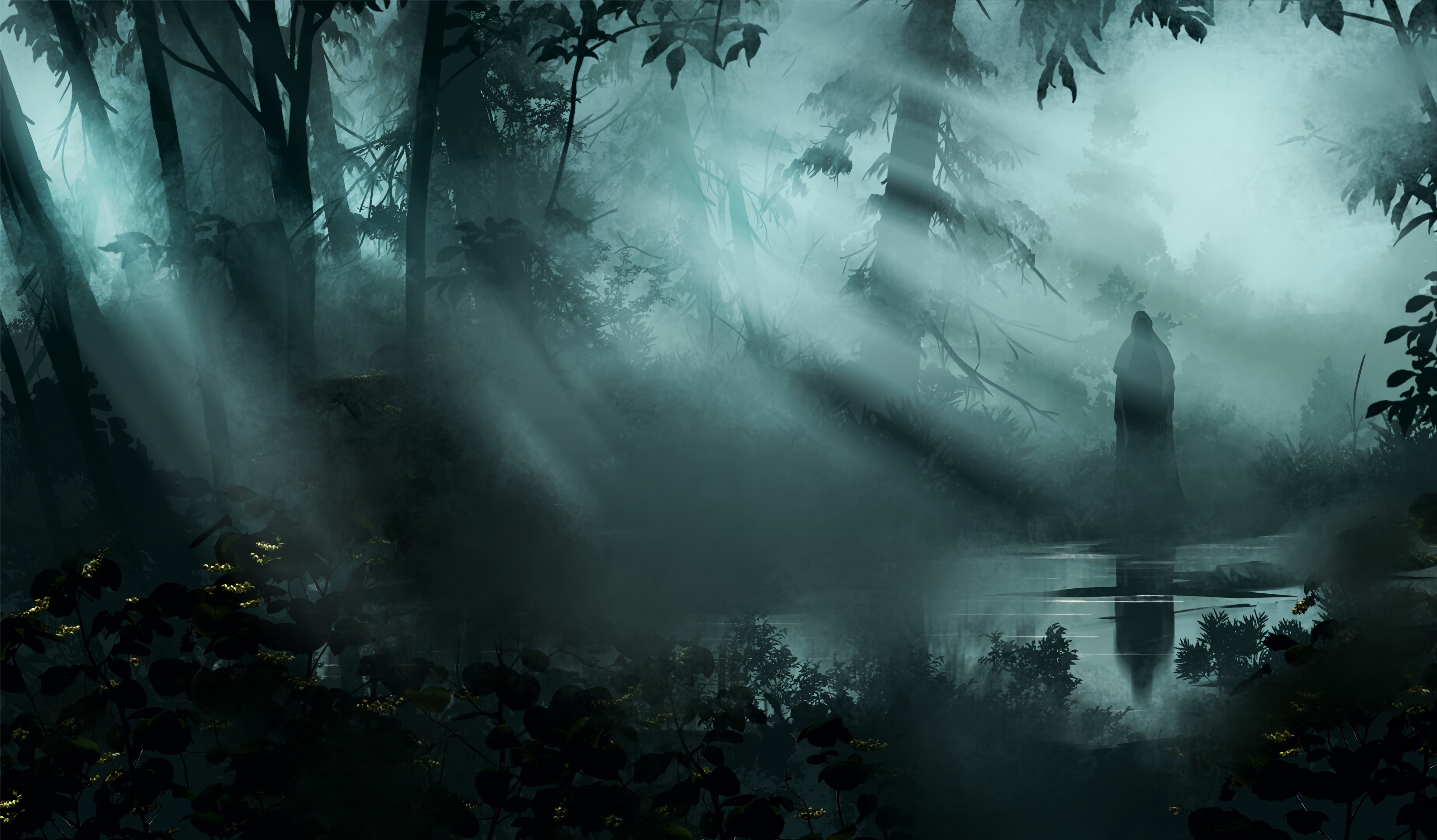 Silhouette, Haunted Forest Wallpaper, 3700x2160 HD Desktop