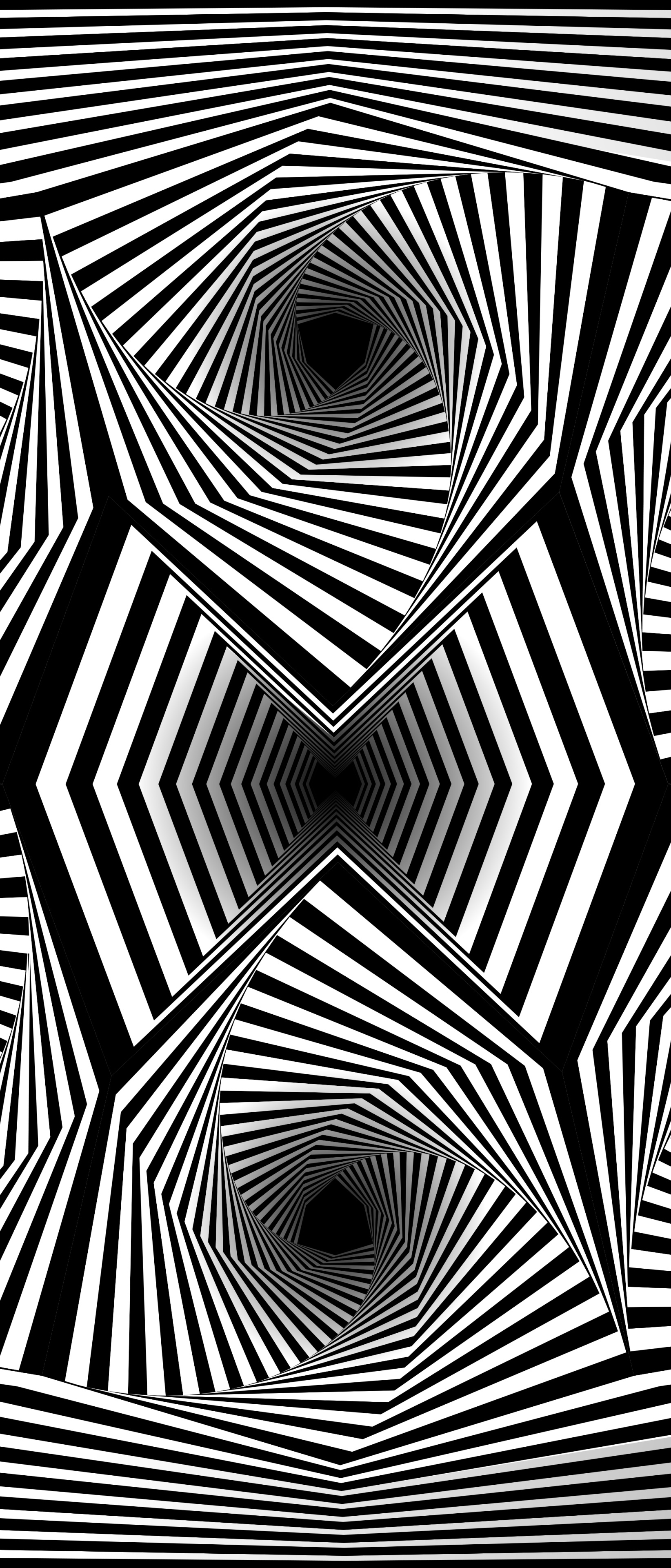 Black and White, Optical Illusion Wallpaper, 1650x3840 HD Phone