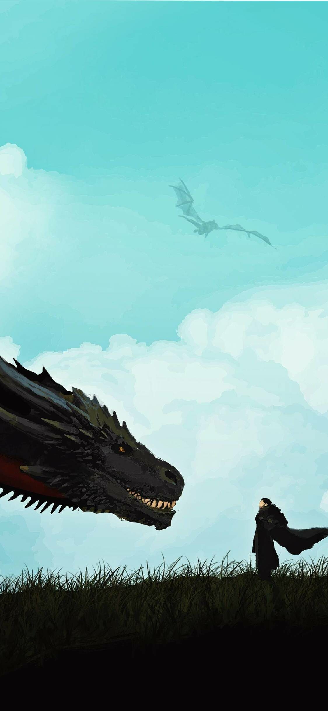 Jon Snow and Drogon, Game of Thrones Wallpaper, 1130x2440 HD Phone