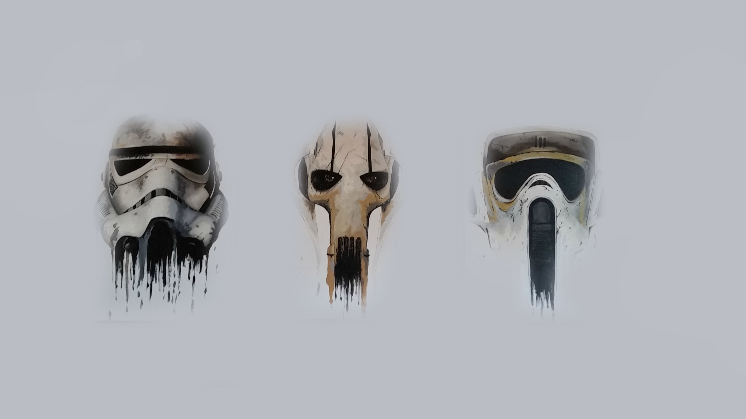 Star Wars stormtrooper, General Grievous, Minimalistic design, Helmet section, 2560x1440 HD Desktop