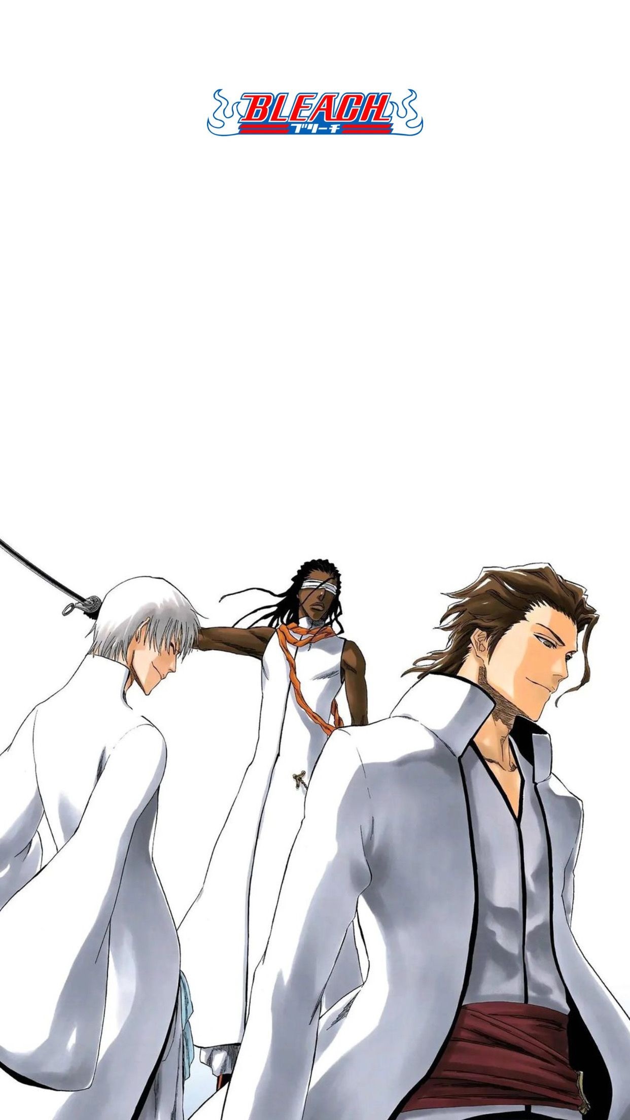 Sosuke Aizen, Gin Ichimaru, Kaname Tosen, BLEACH logo, HD Phone wallpaper