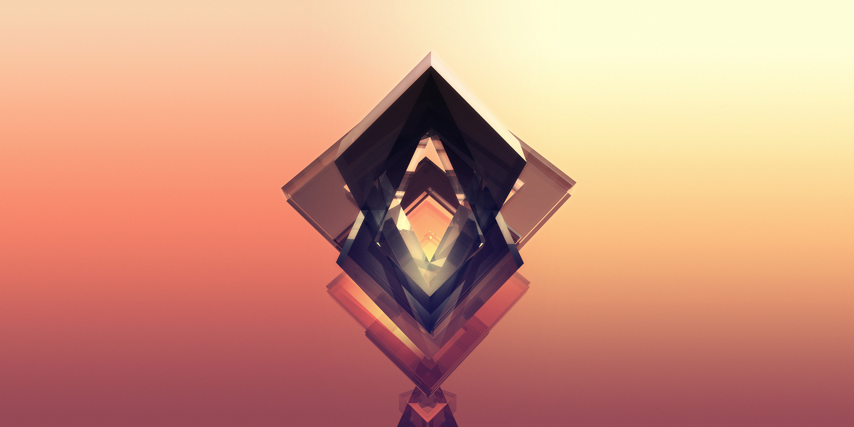 Facets, Abstract Shapes Wallpaper, 2880x1440 Dual Screen Desktop