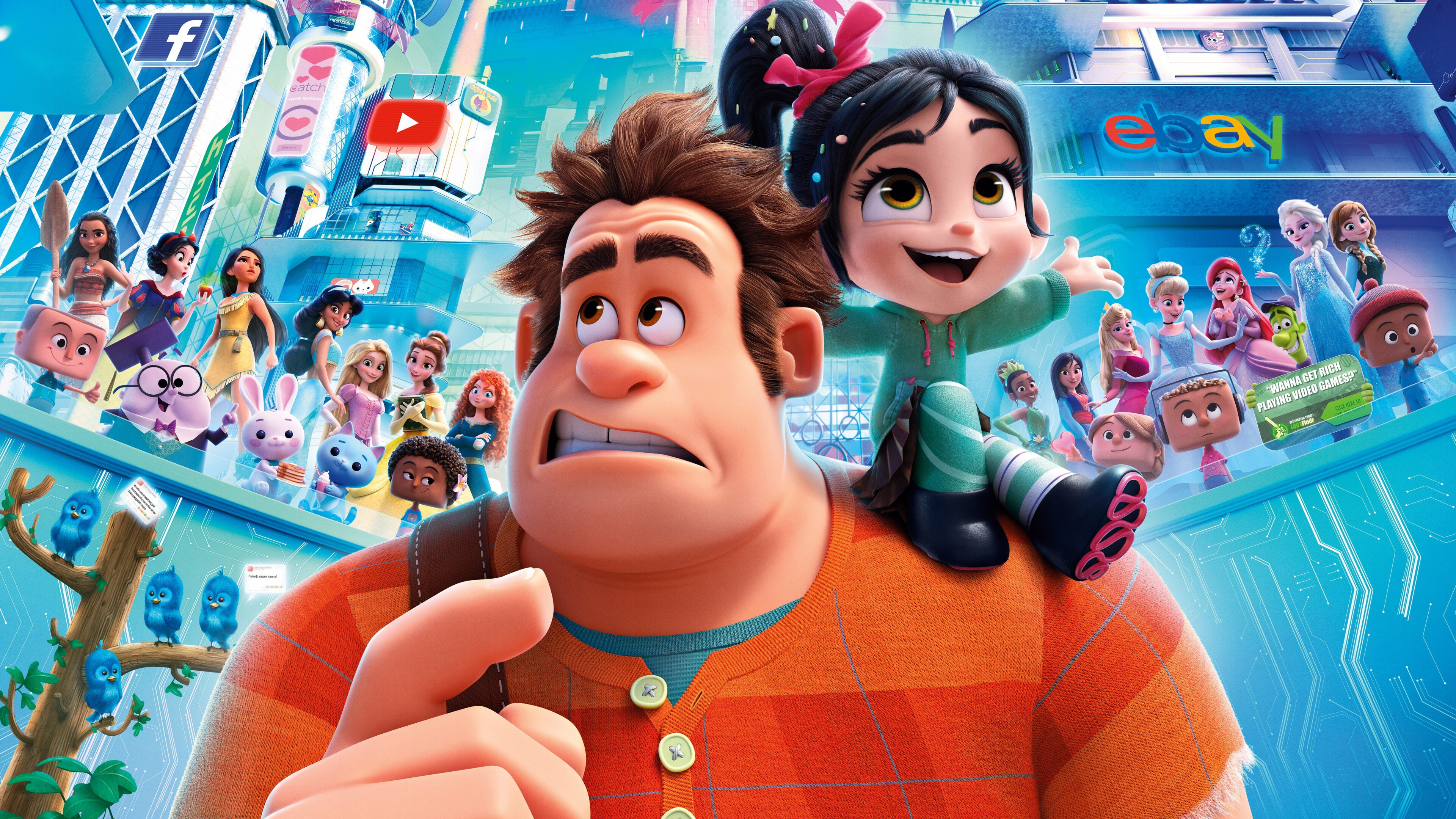 Wreck-It Ralph 2, Vanellope von Schweetz, Animated film, High definition, 3840x2160 4K Desktop