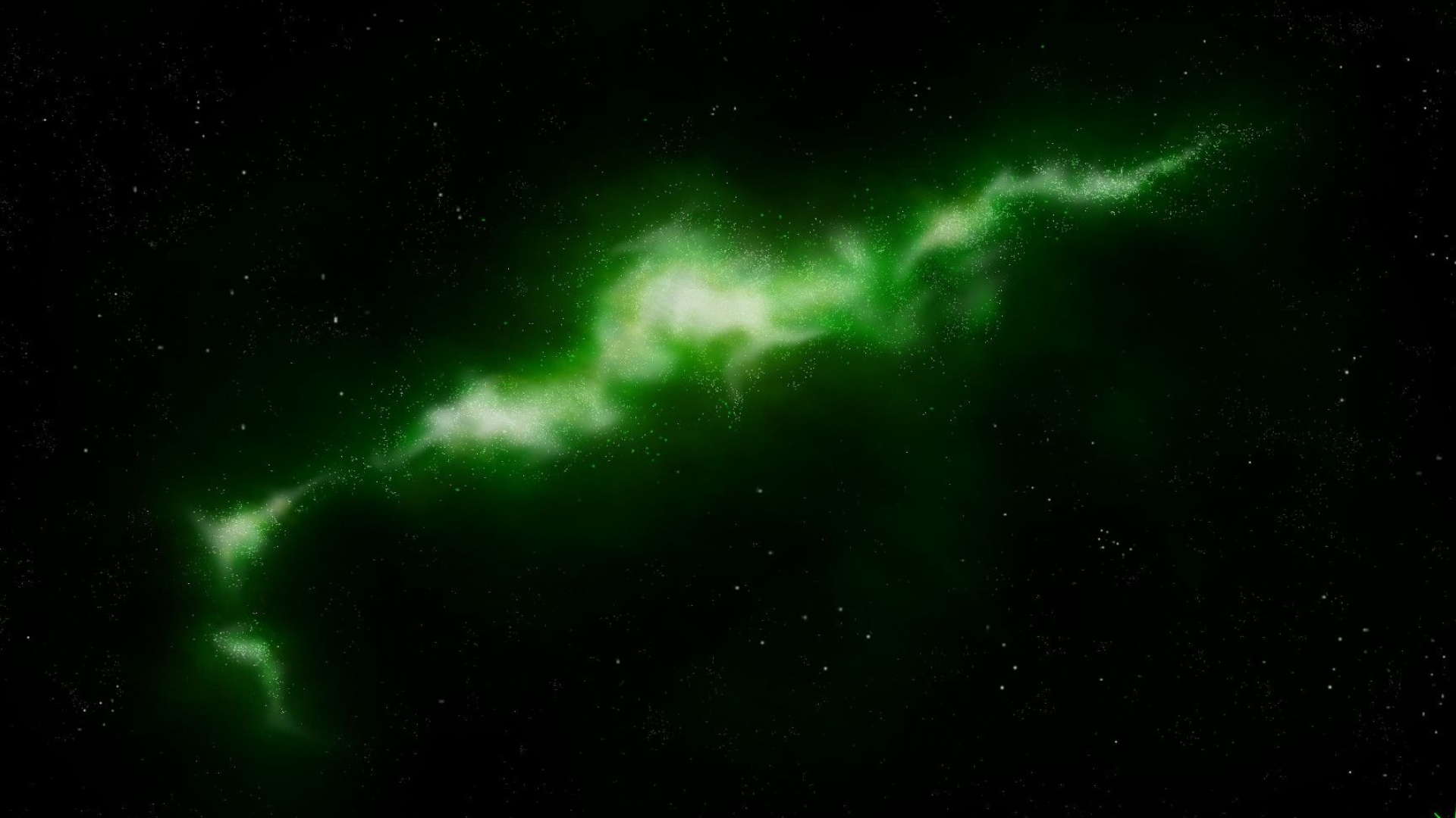 Green Nebula, Mesmerizing formations, Celestial artwork, Emanating radiance, 1920x1080 Full HD Desktop