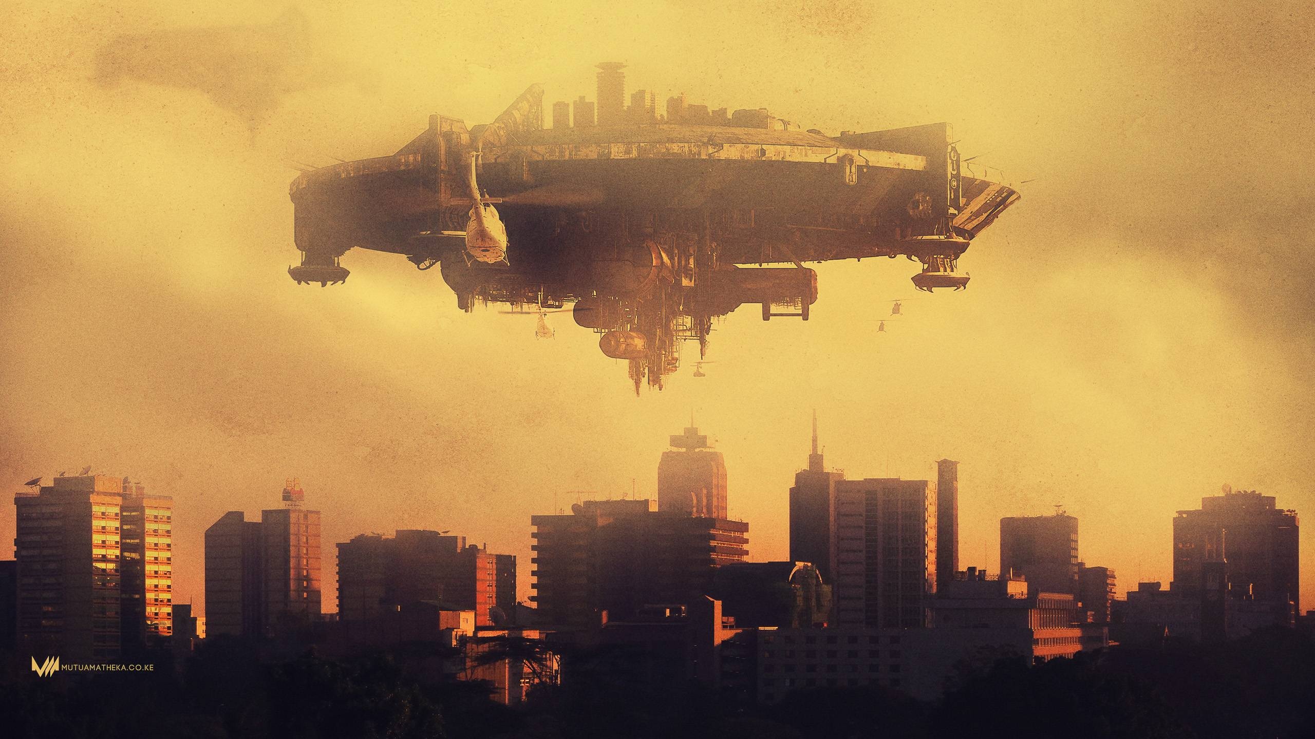 Visually stunning, District 9 logo, Alien vs. Human, Urban dystopia, 2560x1440 HD Desktop