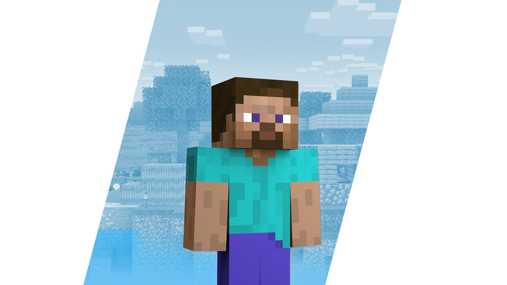 Steve Minecraft character, Minecraft blocky landscape, Minecraft, HD Desktop wallpaper