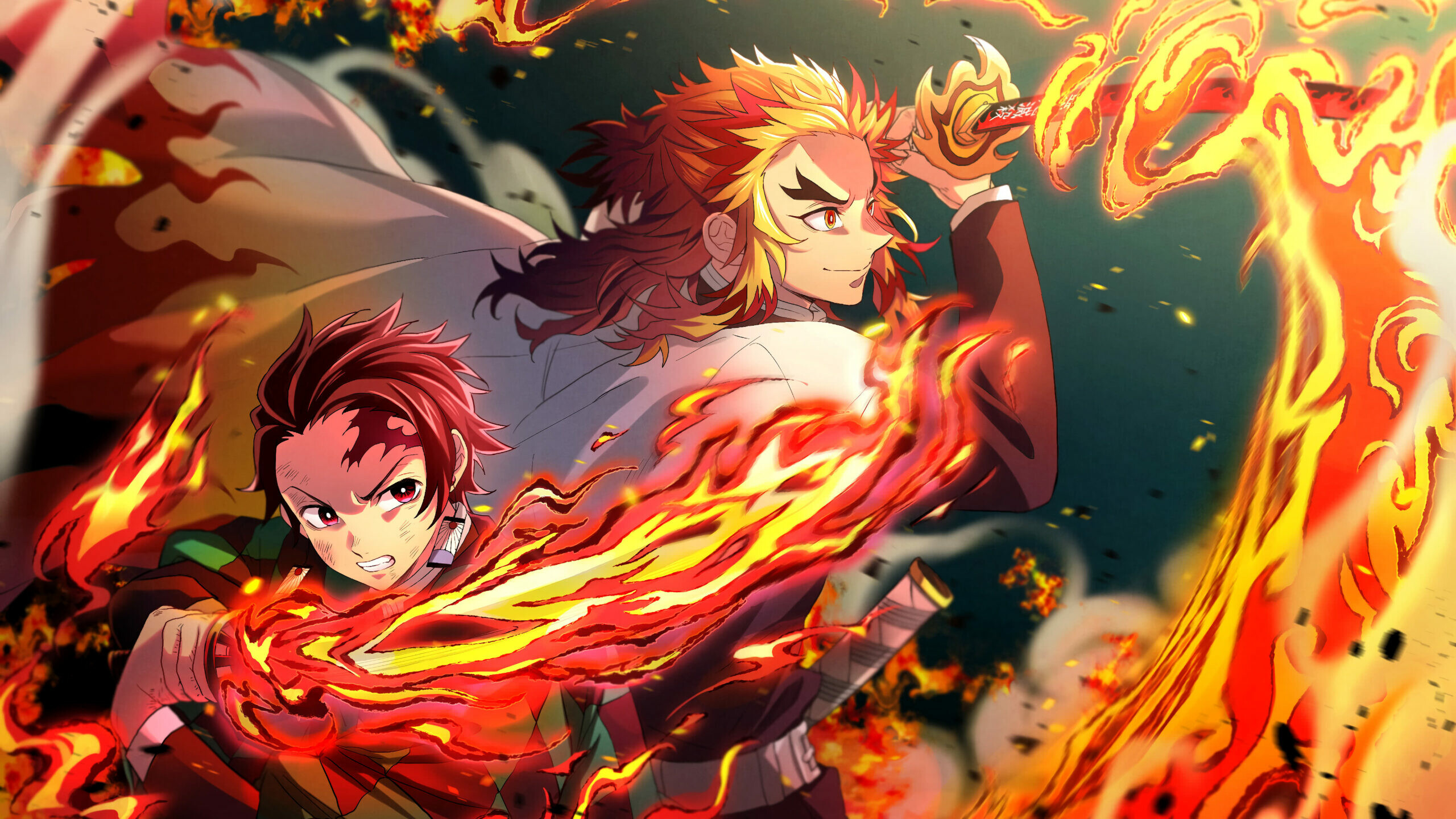 Kimetsu no Yaiba wallpaper, 4K resolution, Dark and dramatic, Wallpaper hub, 2560x1440 HD Desktop