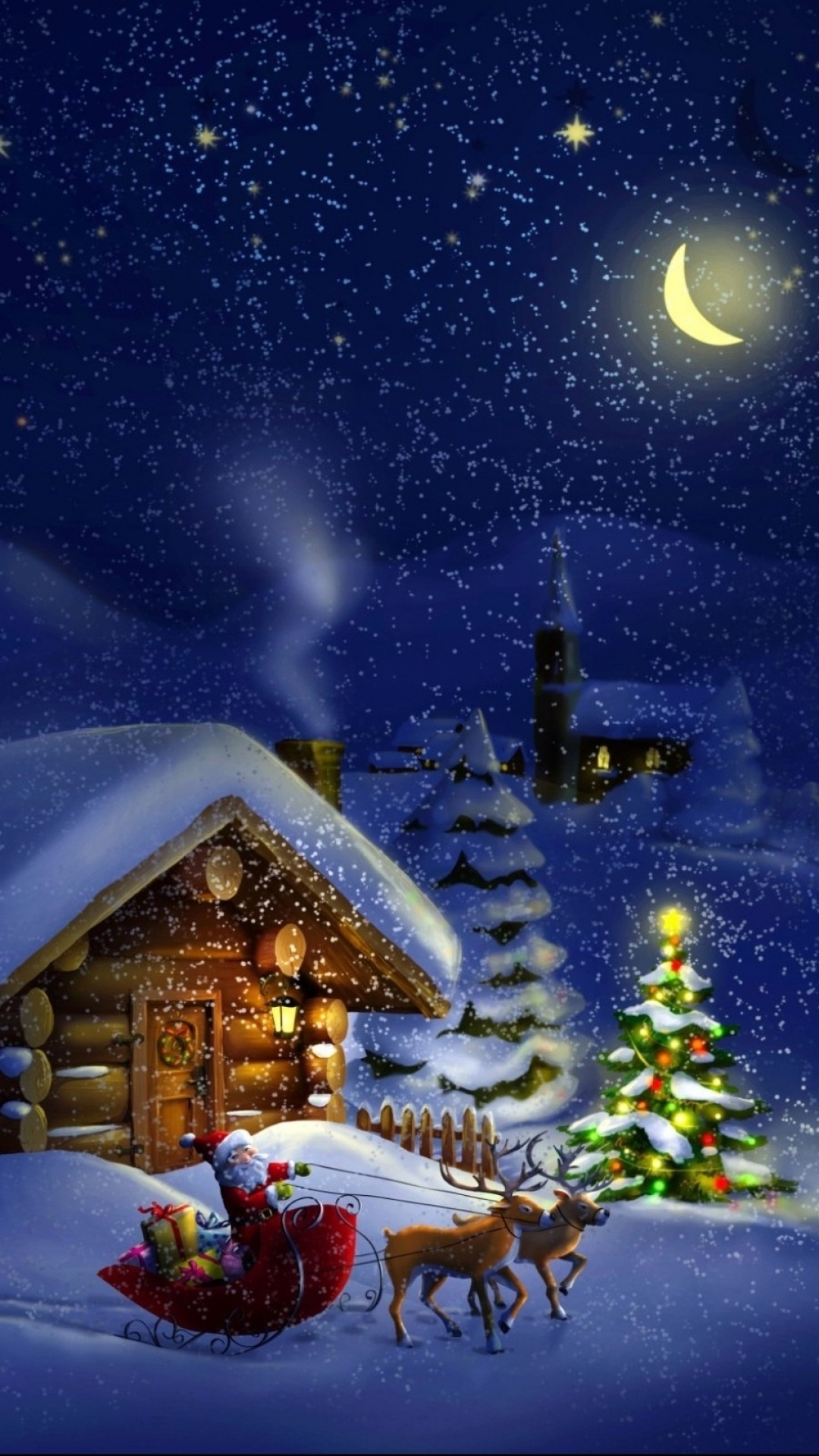 Christmas Eve, Father Christmas Wallpaper, 1080x1920 Full HD Phone