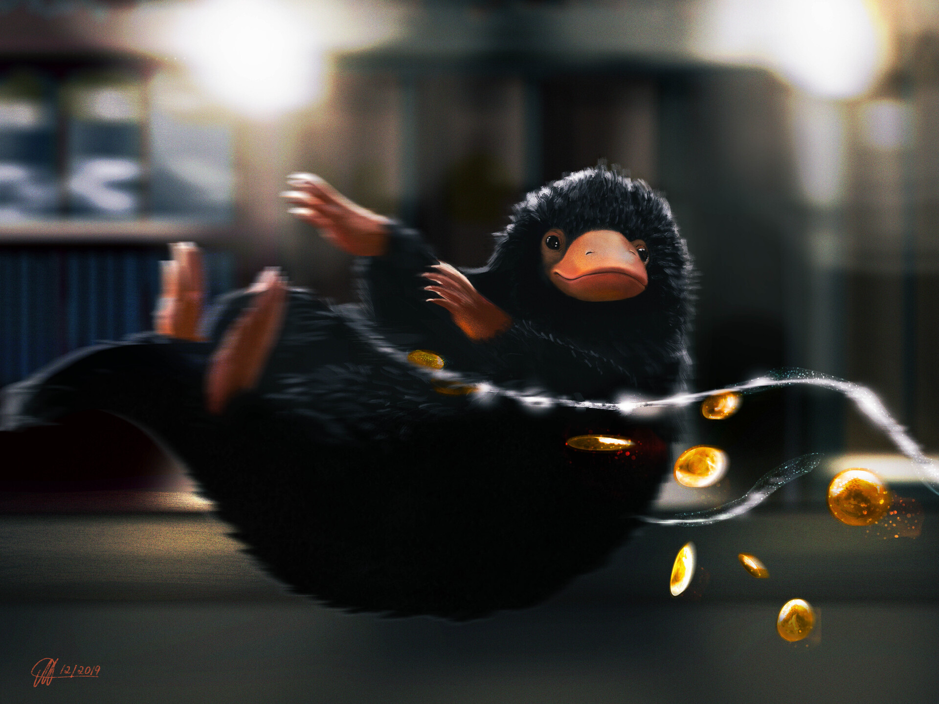 Niffler, Fantastic Beasts, Manu M, Creatures, 1920x1440 HD Desktop