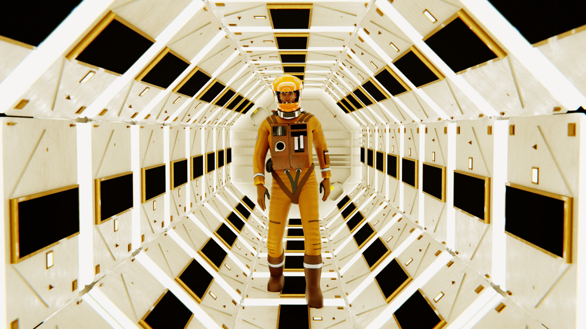 Fan art creation, Space Odyssey tribute, Artistic homage, Kubrick fan renderings, Sci-fi artwork, 1920x1080 Full HD Desktop