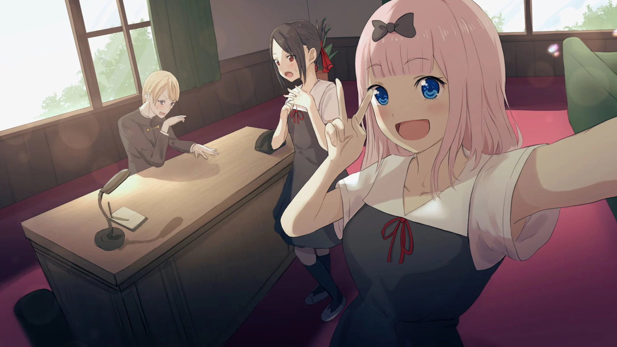 Kaguya-sama, Love is War, Anime wallpaper, Chika Fujiwara, 2050x1160 HD Desktop