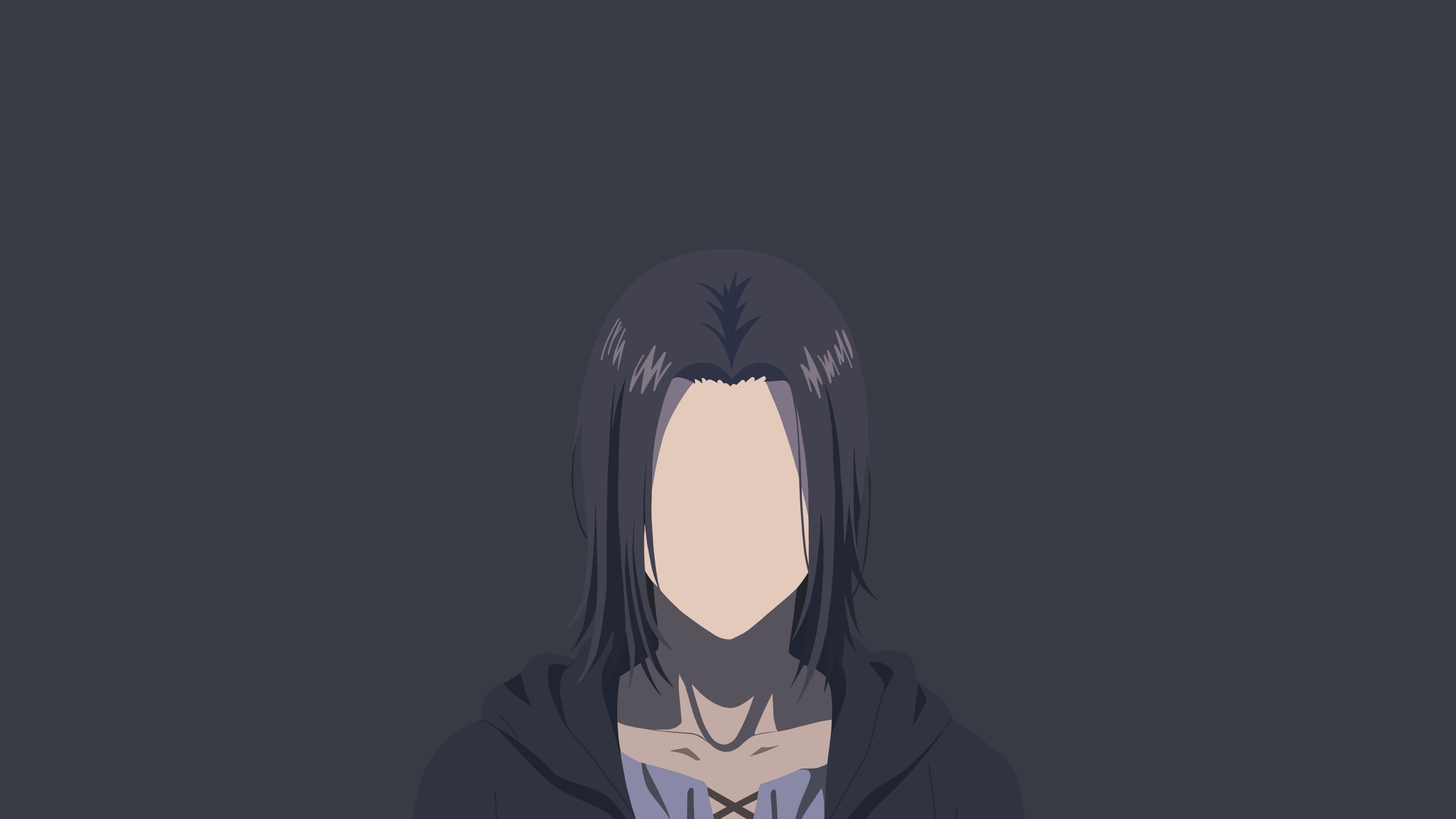 Eren Yeager, Attack on Titan, minimalist faceless portrait, 4K Desktop wallpaper