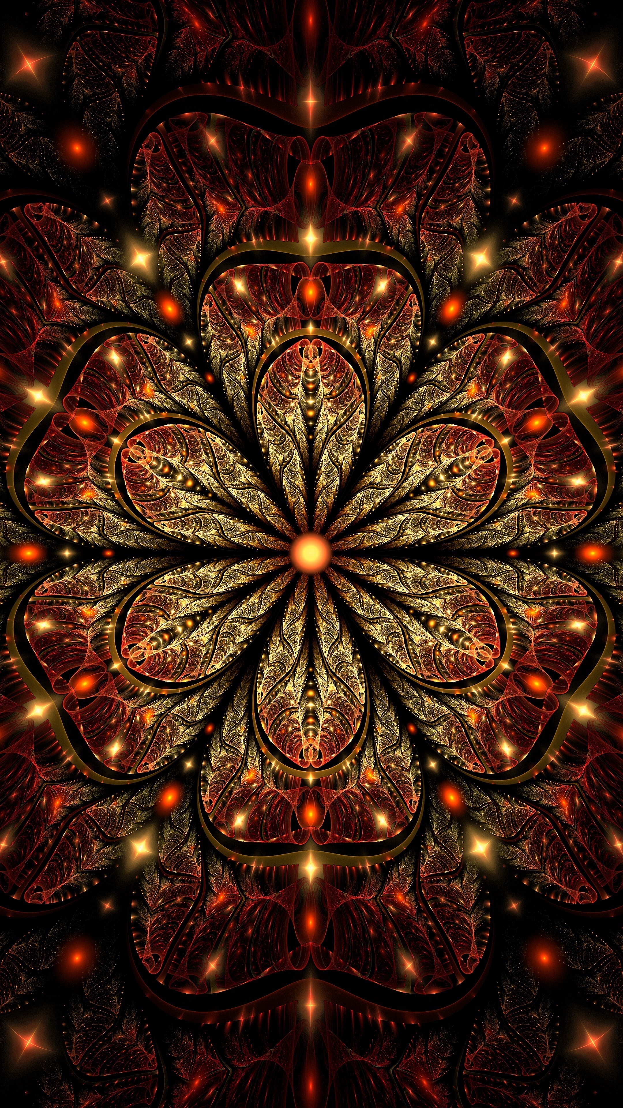 Flower, Fractal Wallpaper, 2160x3840 4K Phone