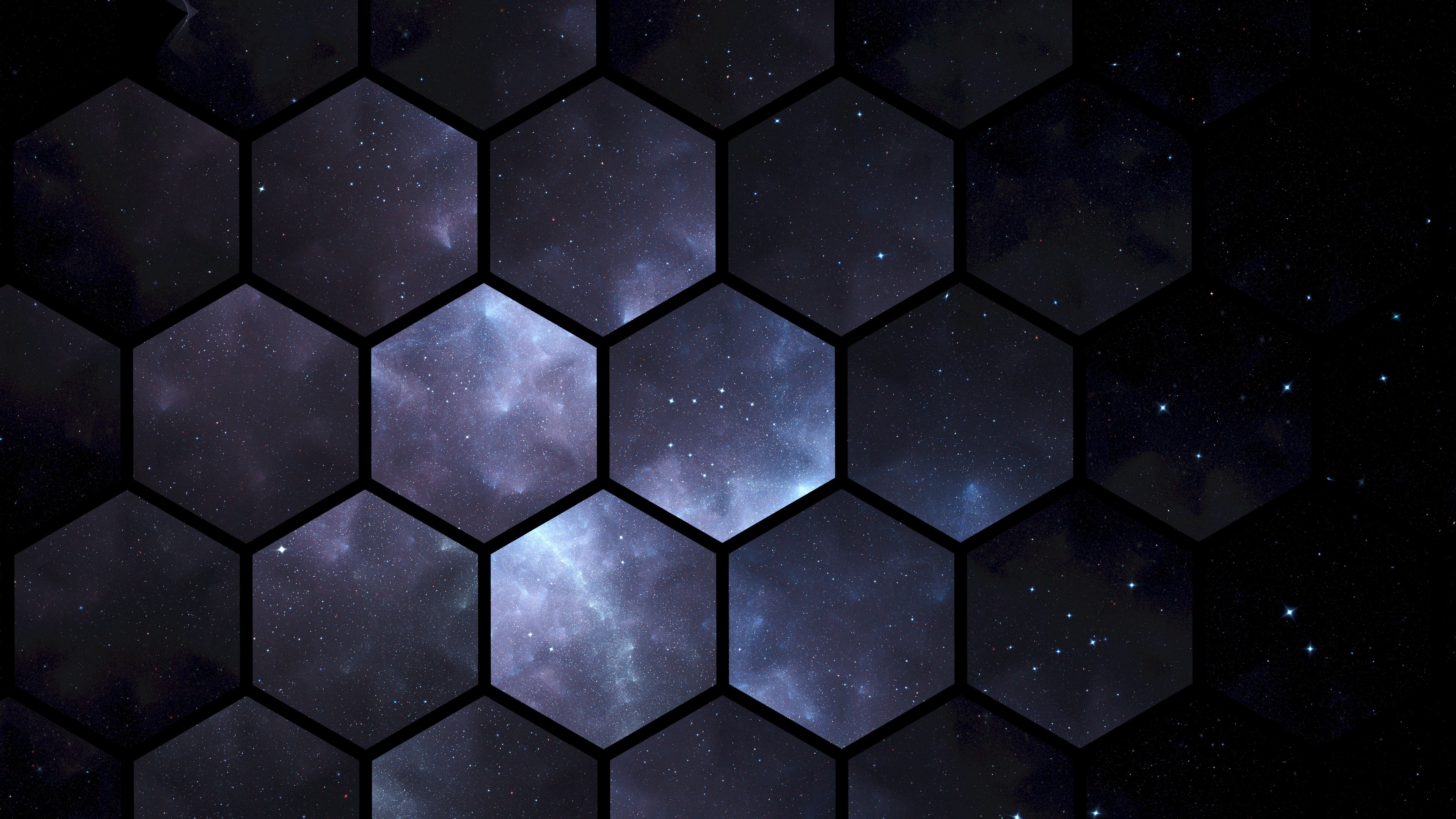 Space, Hexagons Wallpaper, 3840x2160 4K Desktop