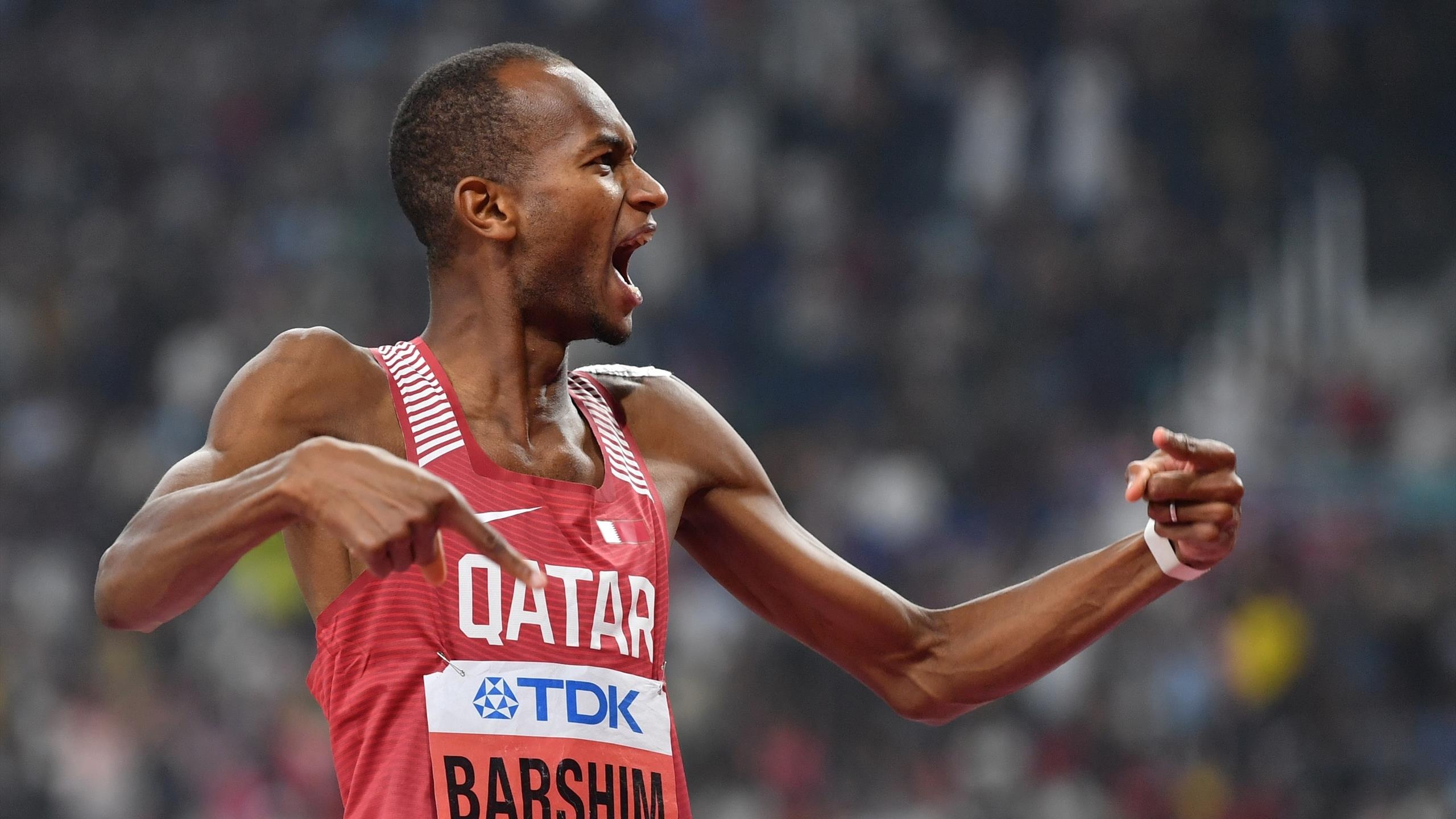 Mutaz Essa Barshim, High jump champion, Qatar pride, Athletic achievements, 2560x1440 HD Desktop