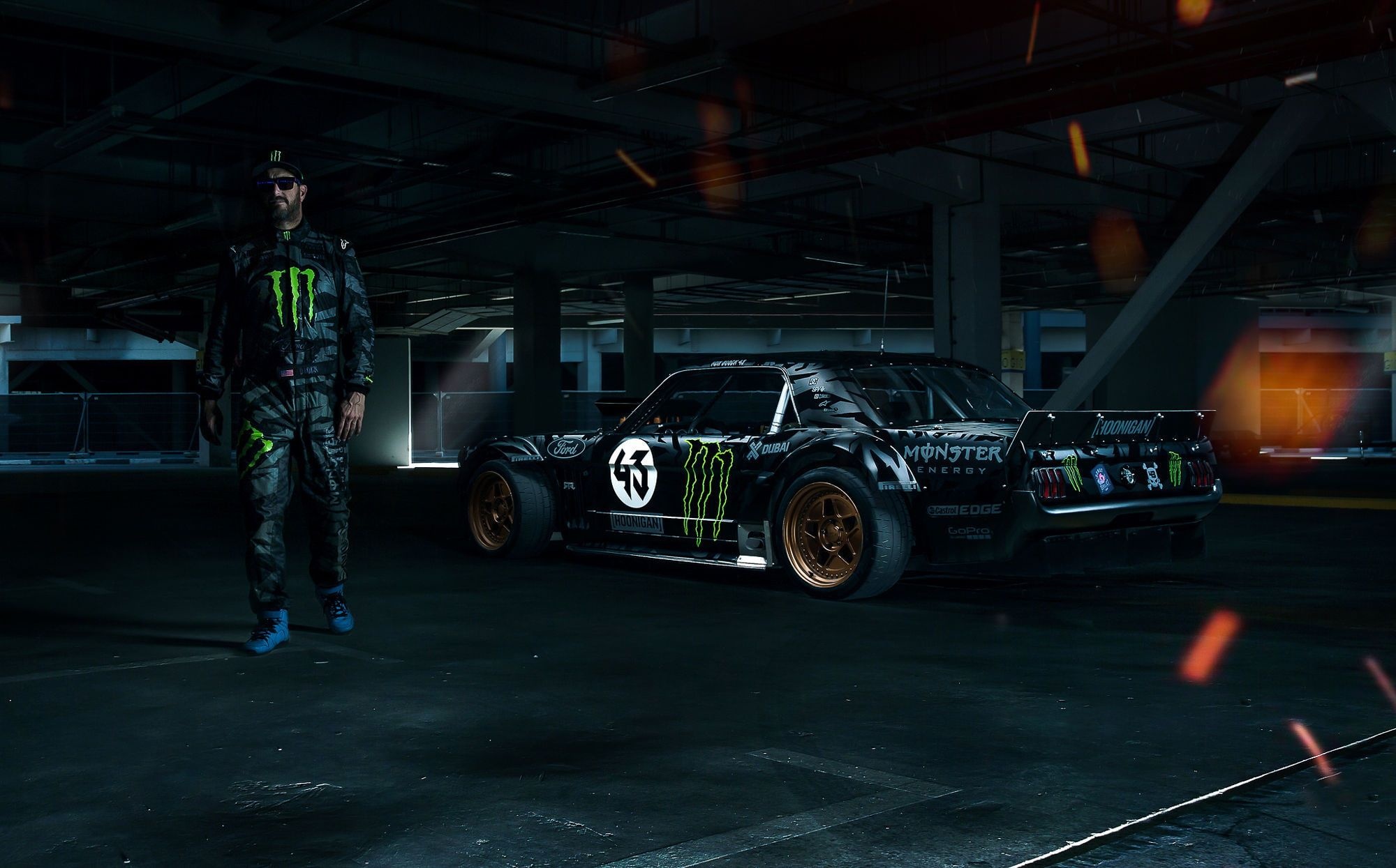 Ken Block, Gymkhana Racer, Mustang Ford, 2000x1250 HD Desktop