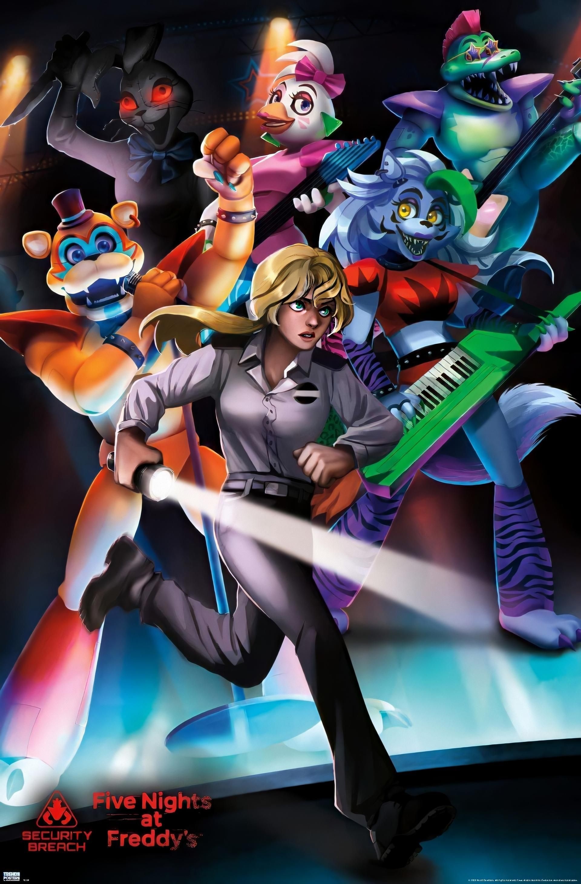 Vanessa, Glamrock Freddy, Roxanne Wolf, Vanny, Five Nights at Freddy's: Security Breach logo, HD Phone wallpaper