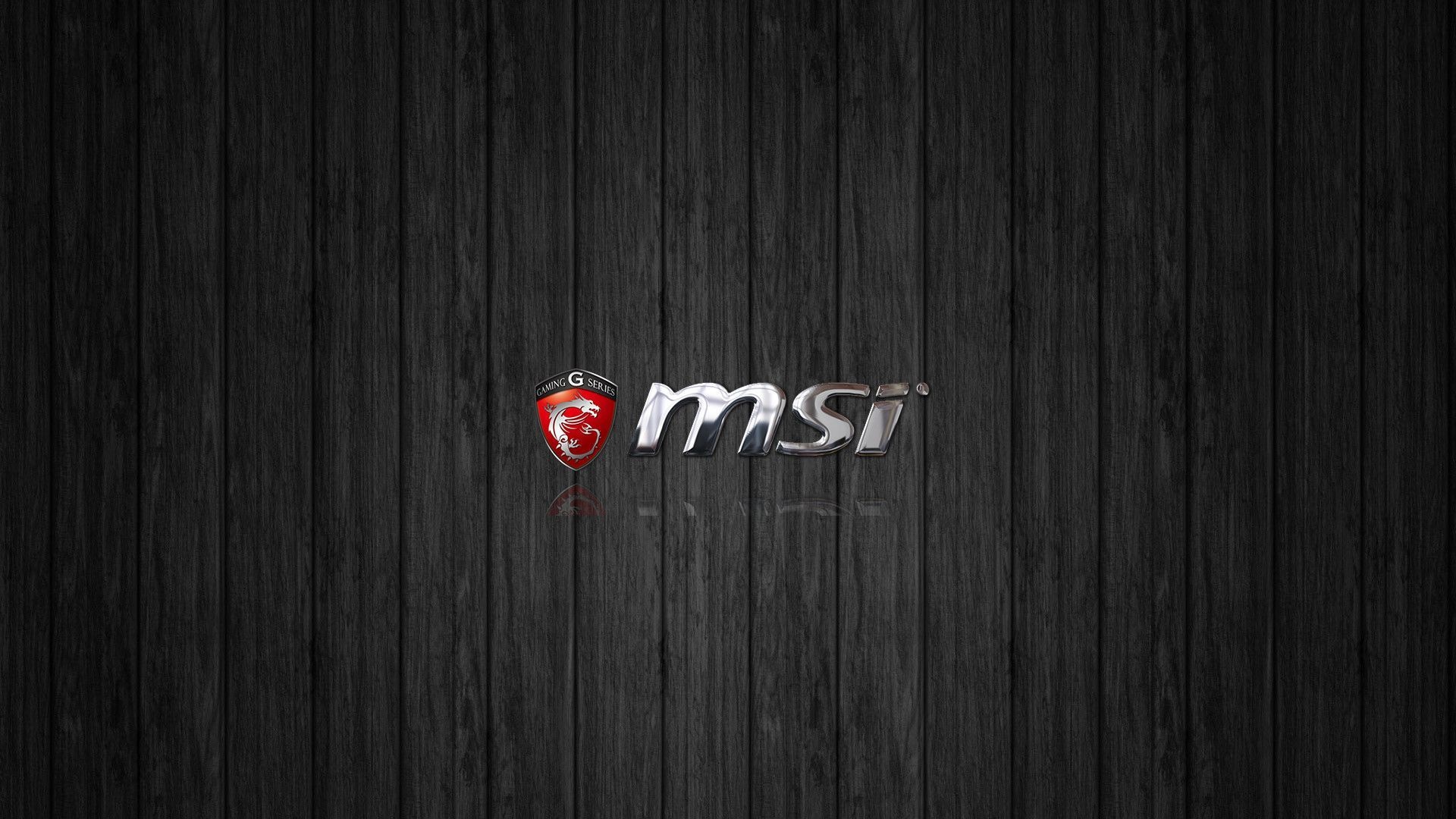 MSI dragon shield logo, chrome MSI logo, black wood panel texture, Full HD Desktop wallpaper