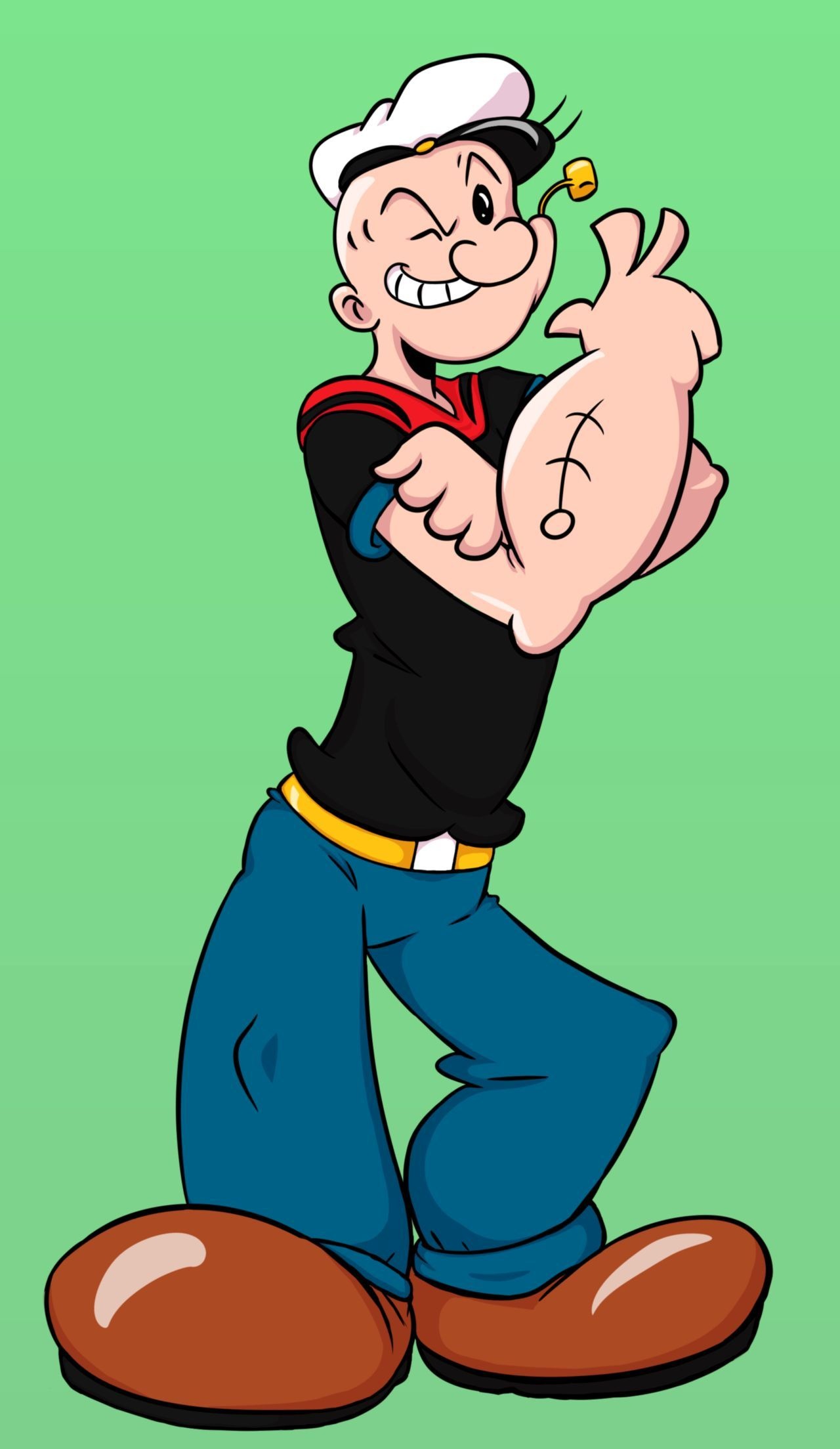 Popeye the Sailor Animation, Anime Popeye digital, House fish, 1280x2210 HD Phone