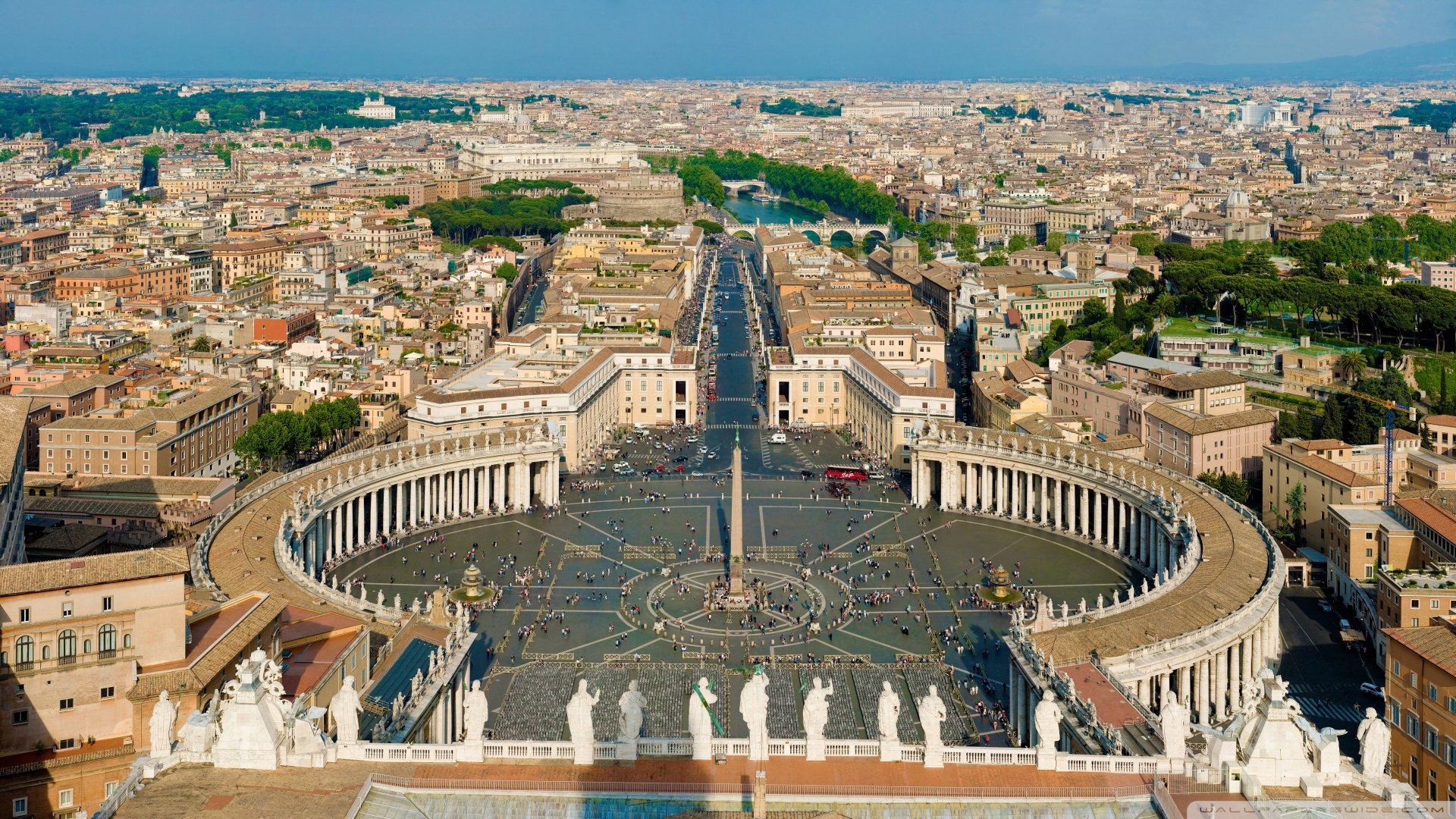 Rome, Italy, St. Peter's Square, Vatican City, Spiritual tranquility, 1920x1080 Full HD Desktop