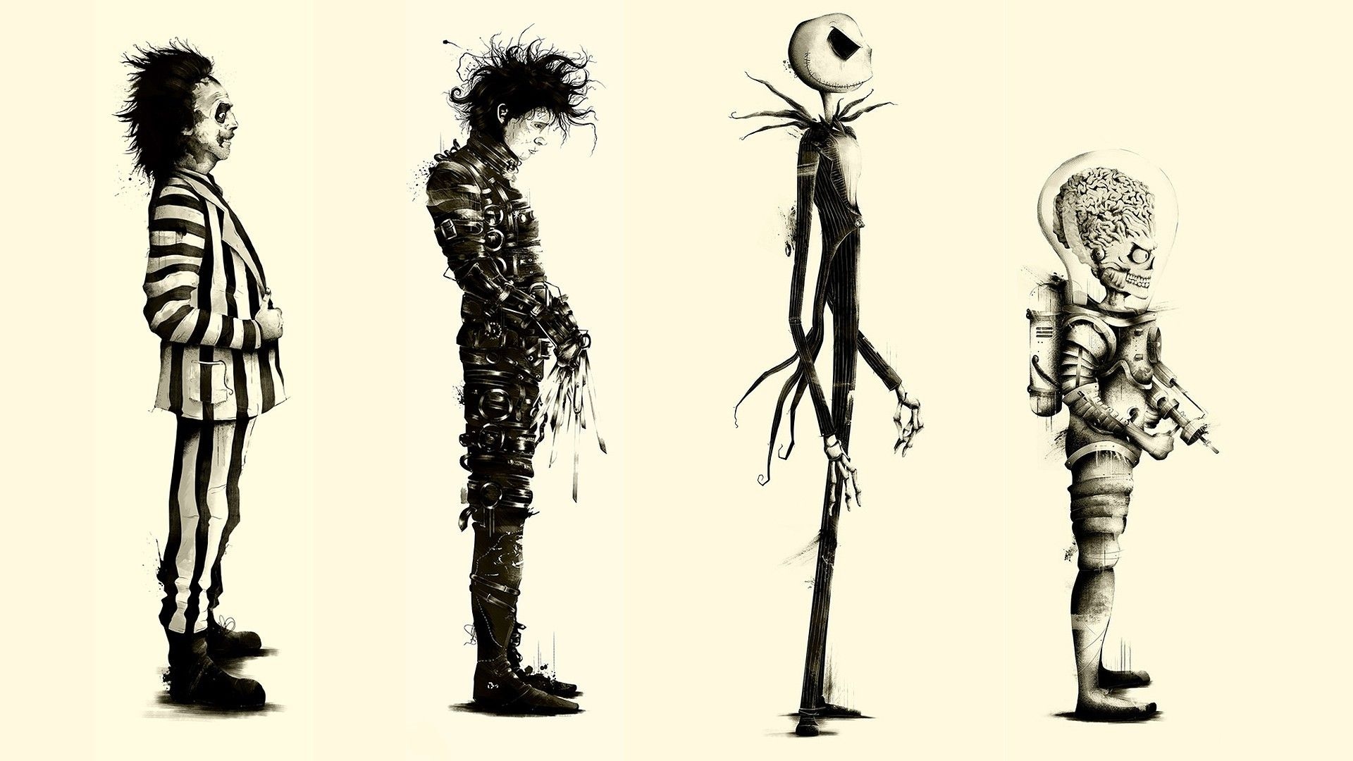 Beetlejuice cartoon, Tim's cartoon wallpapers, Animated charm, Whimsical artwork, 1920x1080 Full HD Desktop