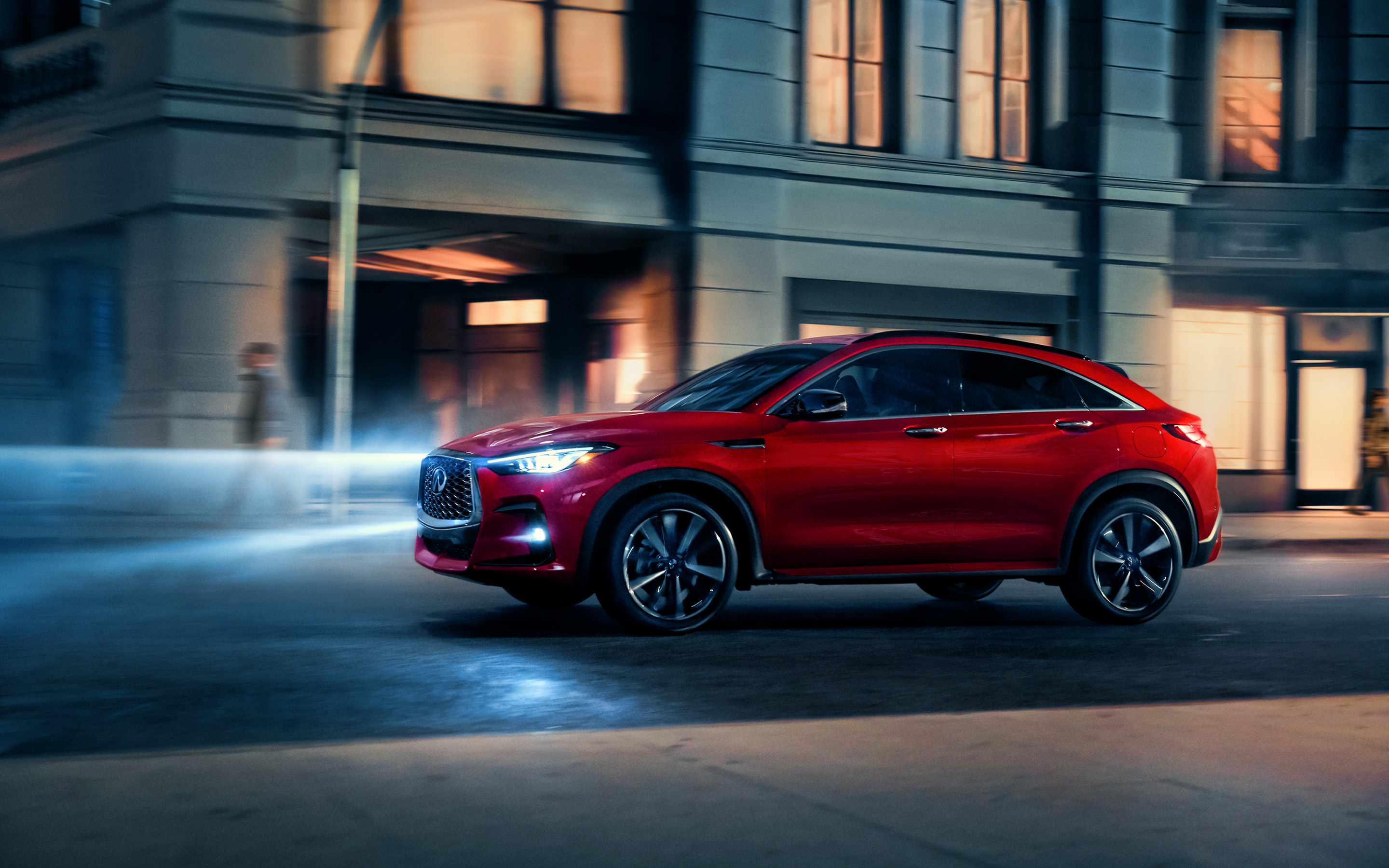 Infiniti QX55, Nighttime elegance, Luxury car motion blur, Japanese automotive excellence, 2880x1800 HD Desktop