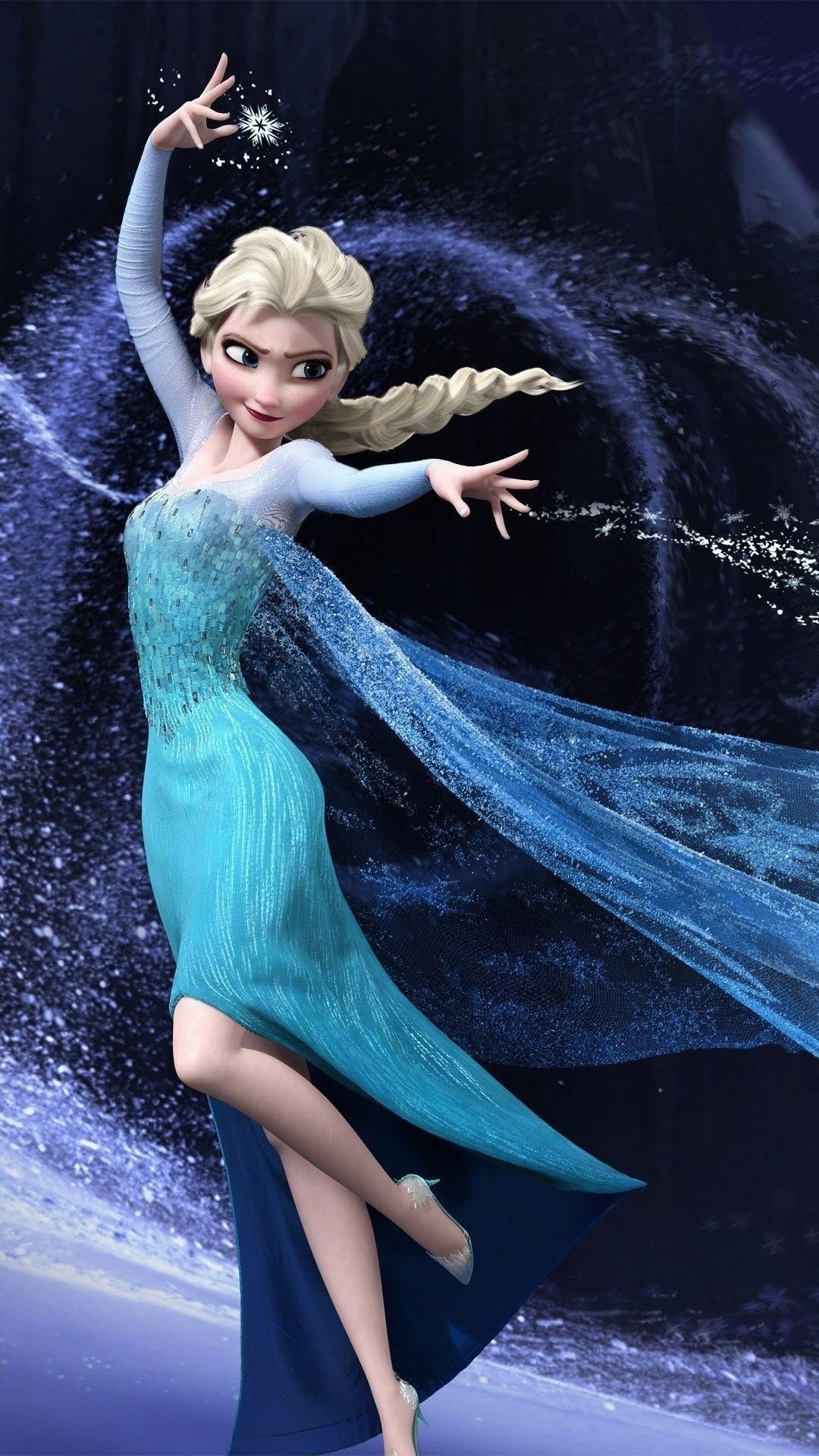 Elsa, Frozen, ice magic swirl, Full HD Phone wallpaper