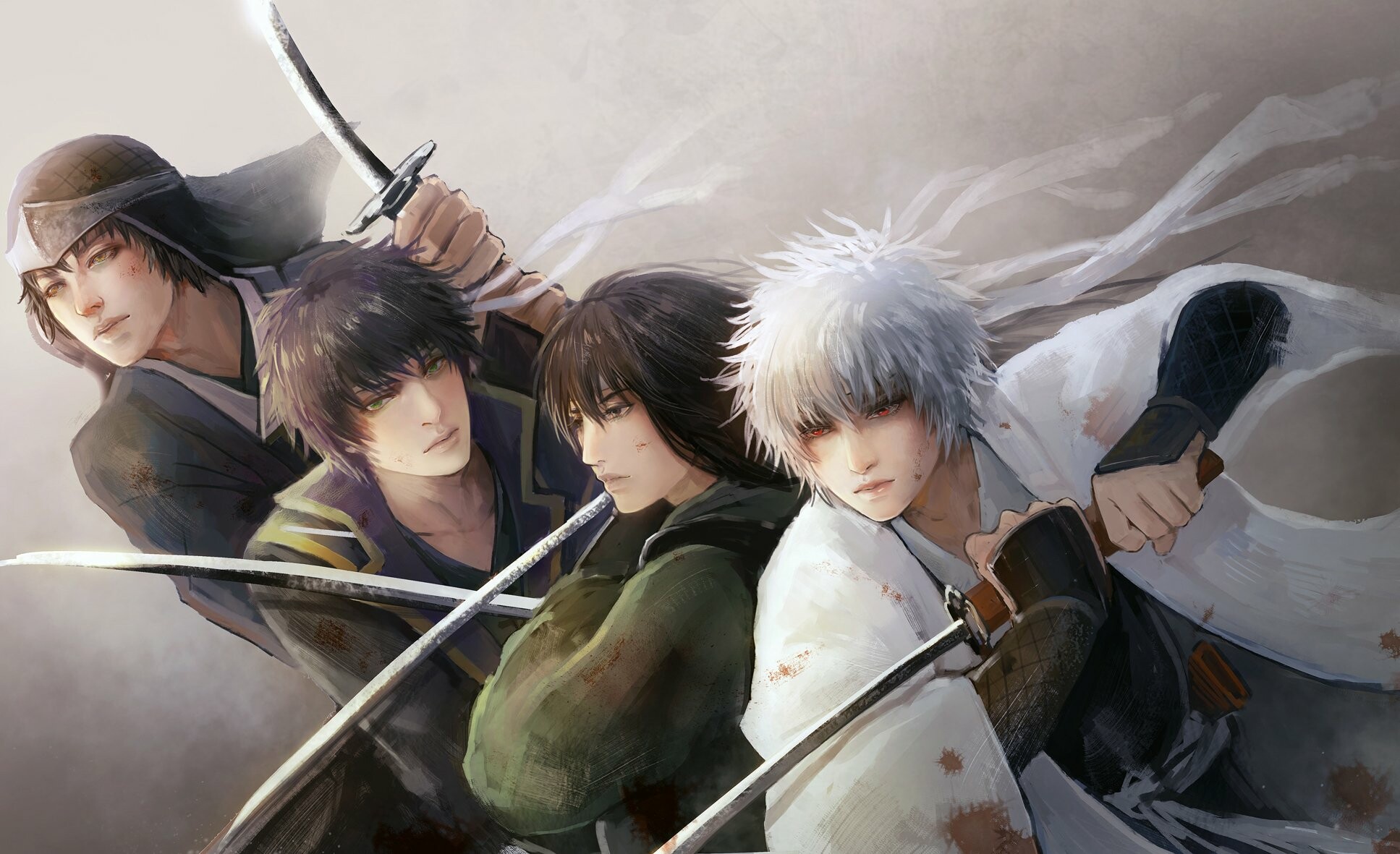 Gintama, Shiroyasha Sakata Gintoki, Katsura Kotaro, Tatsuma Sakamoto, 1940x1190 HD Desktop