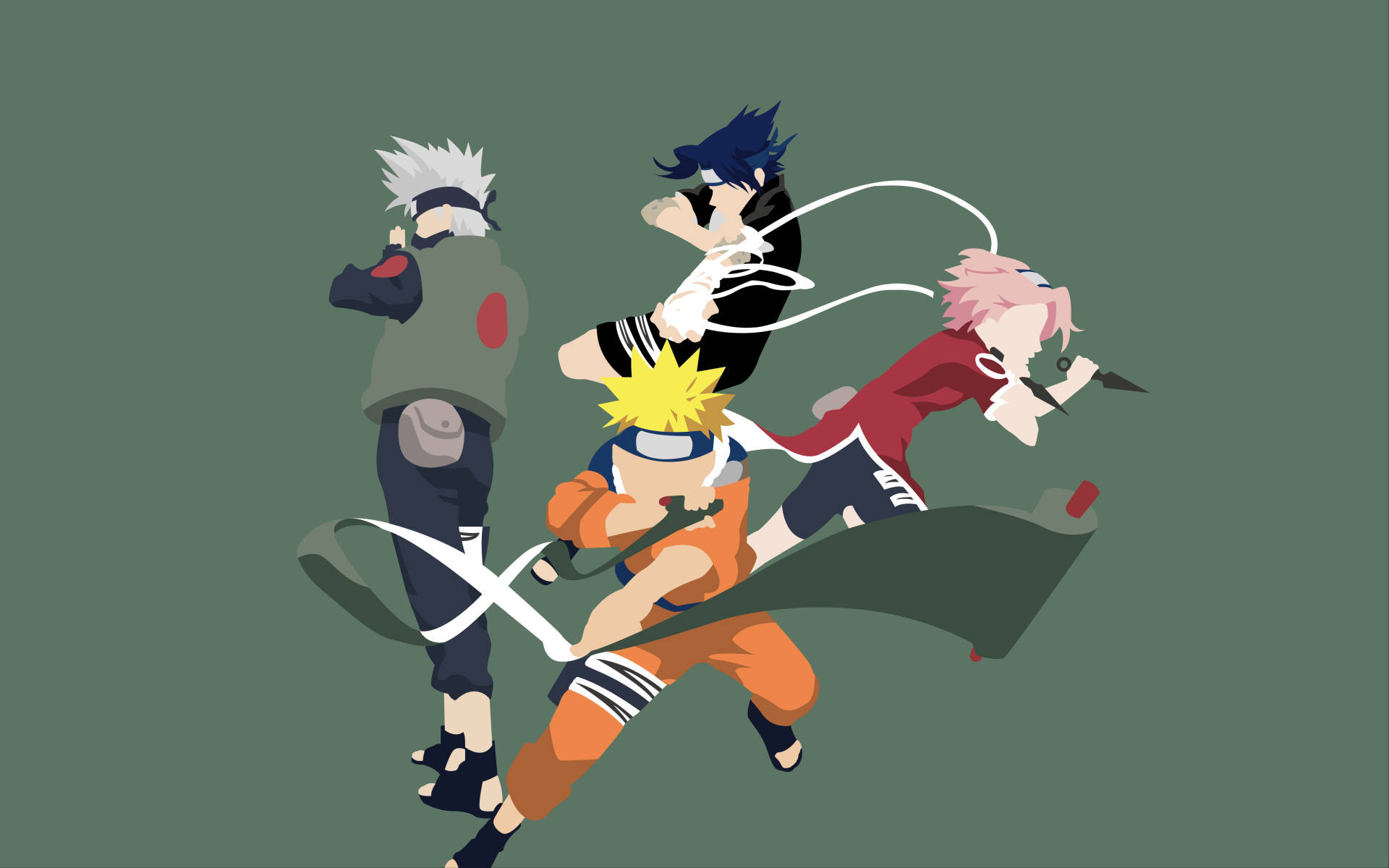 Naruto Uzumaki, Sasuke Uchiha, Kakashi Hatake, Sakura Haruno, Team 7, HD Desktop wallpaper