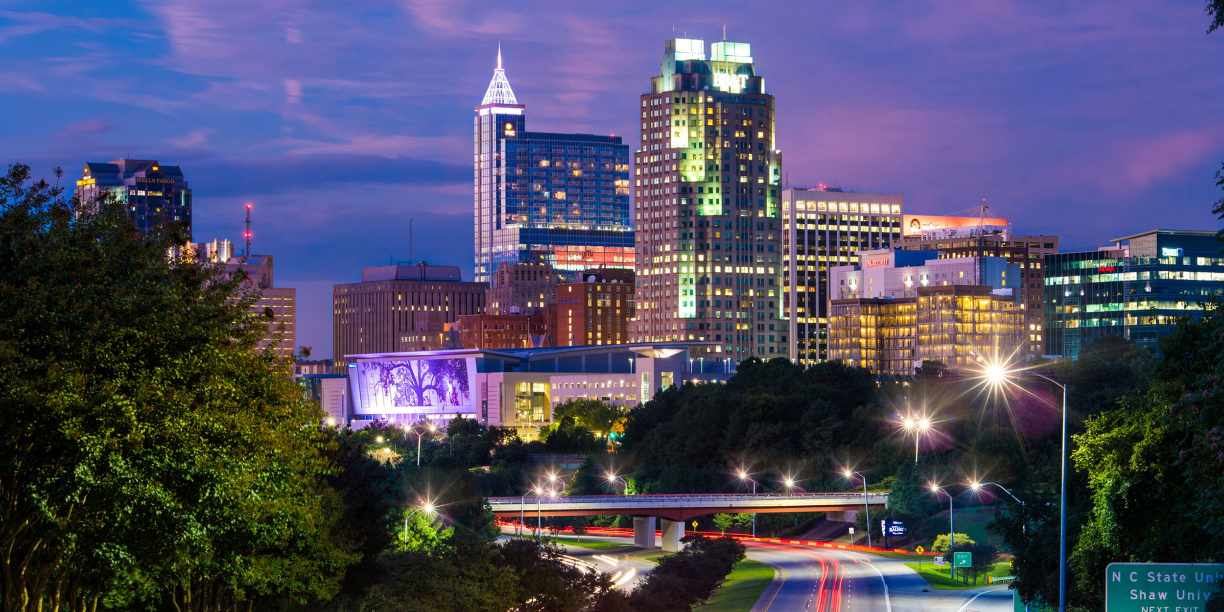 Raleigh, Vibrant city life, Triangle region, Transportation hub, 2500x1250 Dual Screen Desktop