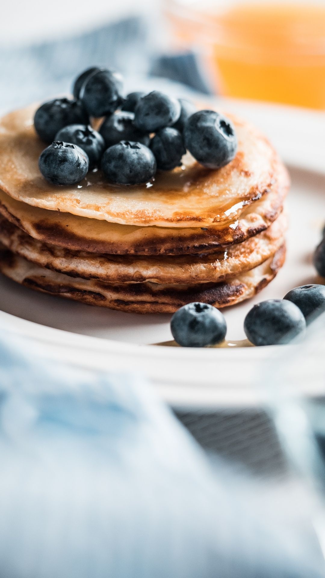 Pancake blueberries fruits, Food wallpaper, Fruit recipes, Fluffy pancakes, 1080x1920 Full HD Phone