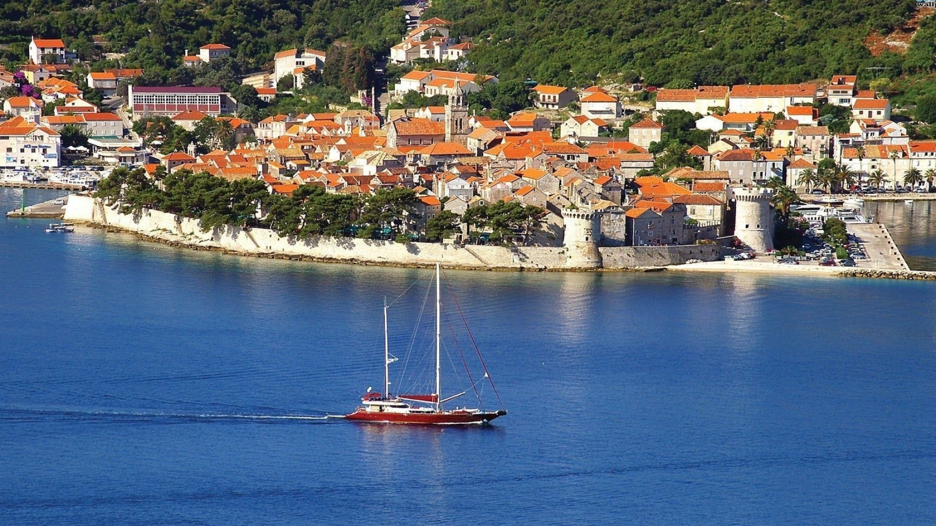 Korcula, Seaside towns, Scenic beauty, Ocean charm, 1920x1080 Full HD Desktop